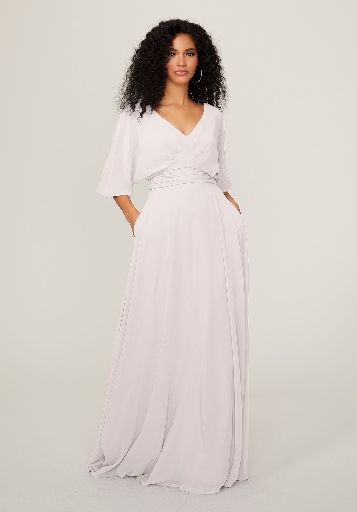 Formal Dresses Long Formal A Line Pleated Dress MGNY Madeline Gardner New York 21792 Dew Drop