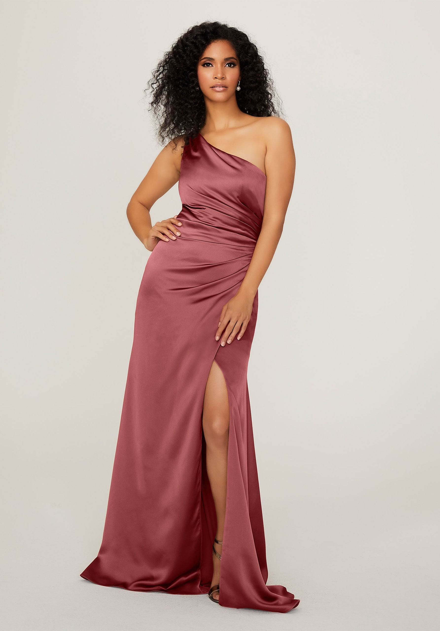 Formal Dresses Long Slit Formal A Line Dress MGNY Madeline Gardner New York 21795 Rosewood