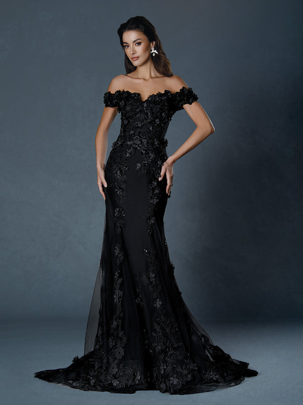 Long Floral Lace Evening Formal Dress Stella Couture 25511
