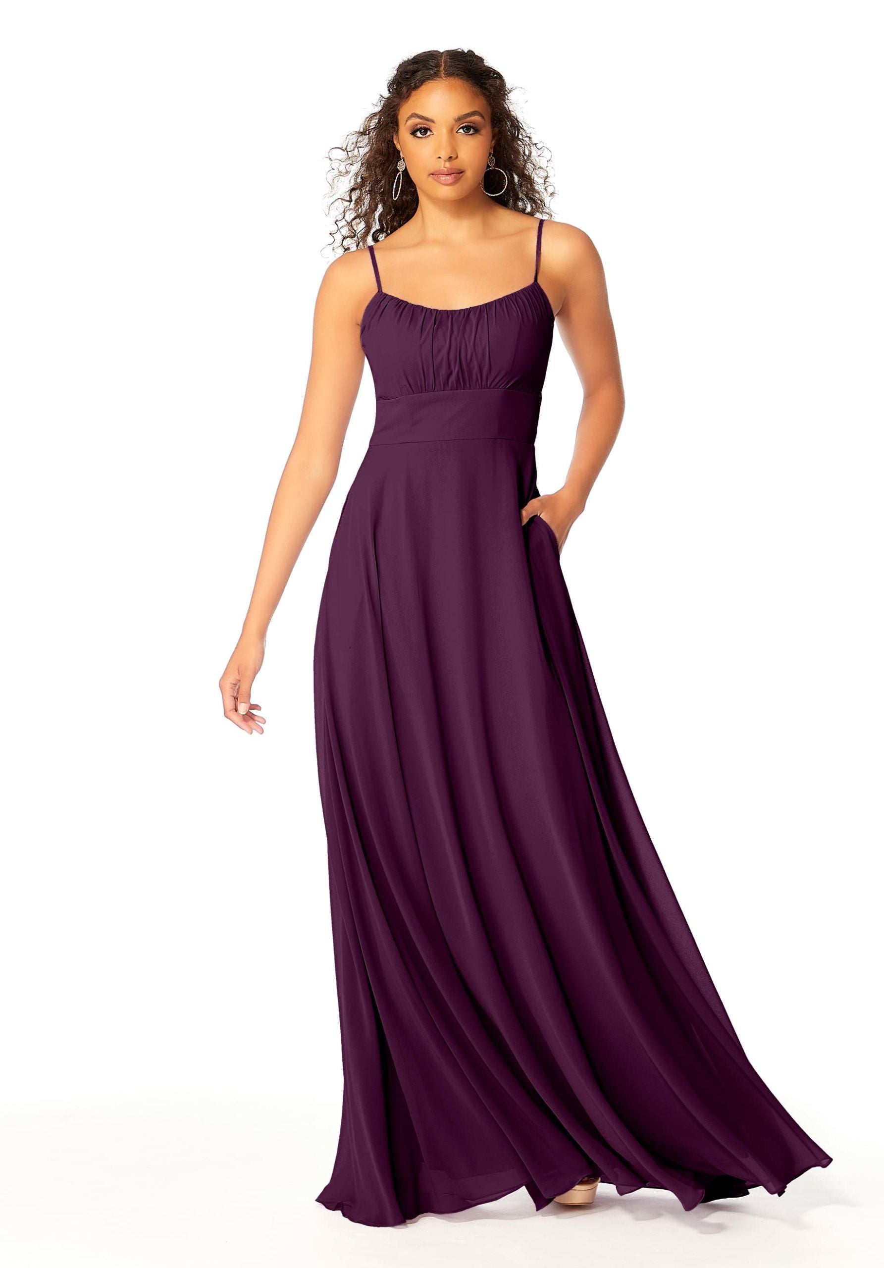 Formal Dresses Evening Long Formal A Line Dress MGNY Madeline Gardner New York 21803 Eggplant