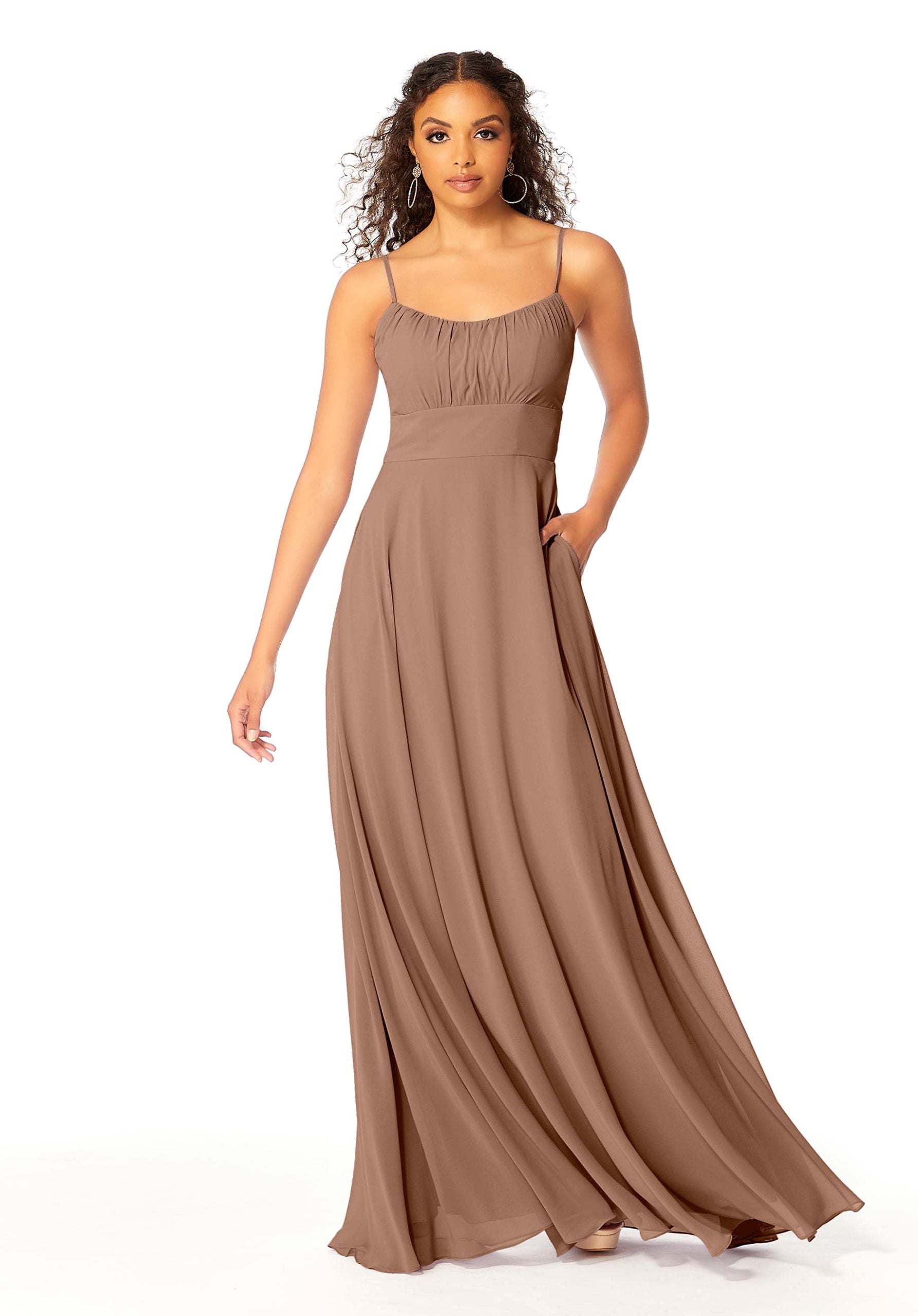 Formal Dresses Evening Long Formal A Line Dress MGNY Madeline Gardner New York 21803 Fawn
