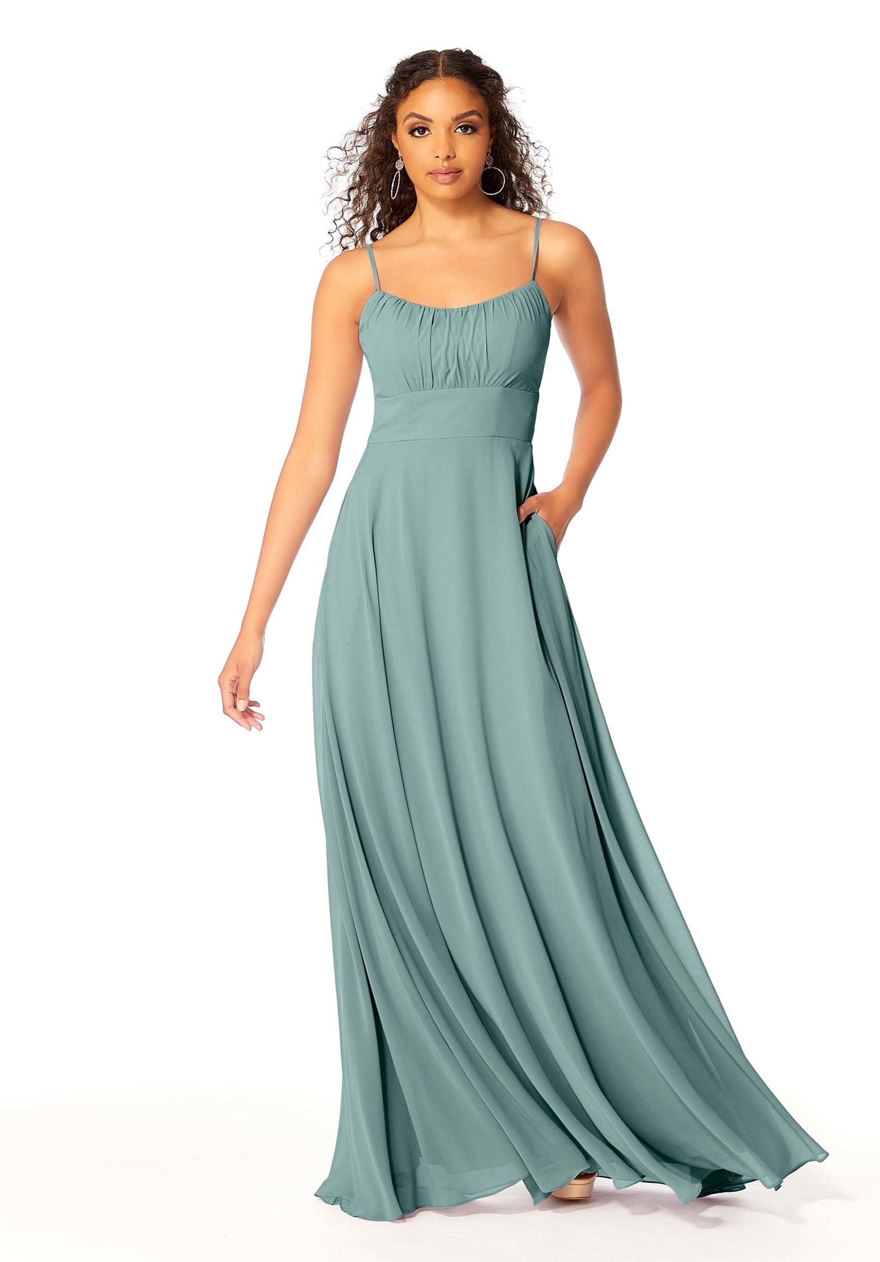 Formal Dresses Long A Line Formal Evening Pleated Dress MGNY Madeline Gardner New York 21803 Deep Sea