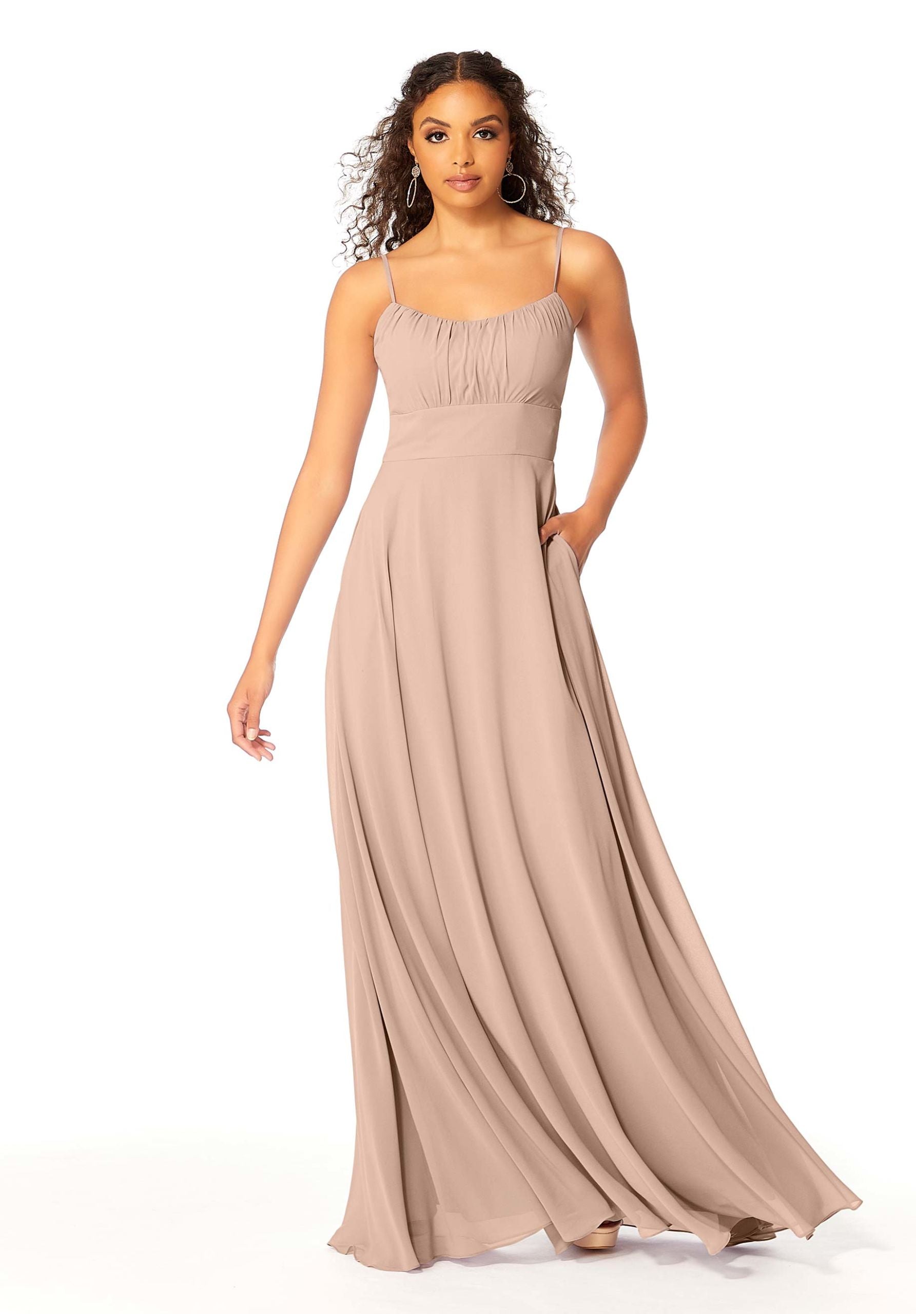 Formal Dresses A Line Long Formal Evening Dress MGNY Madeline Gardner New York 21803 Latte