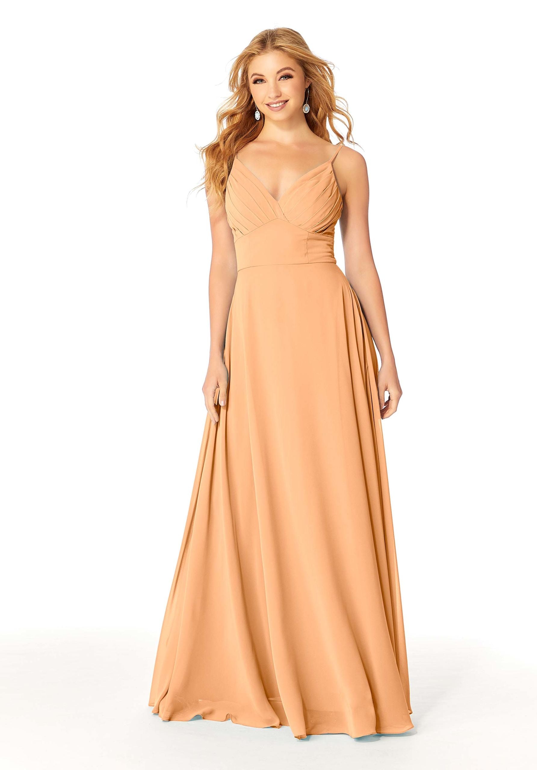 Formal Dresses Formal Pleated Evening Long A Line Dress MGNY Madeline Gardner New York 21807 Sorbet
