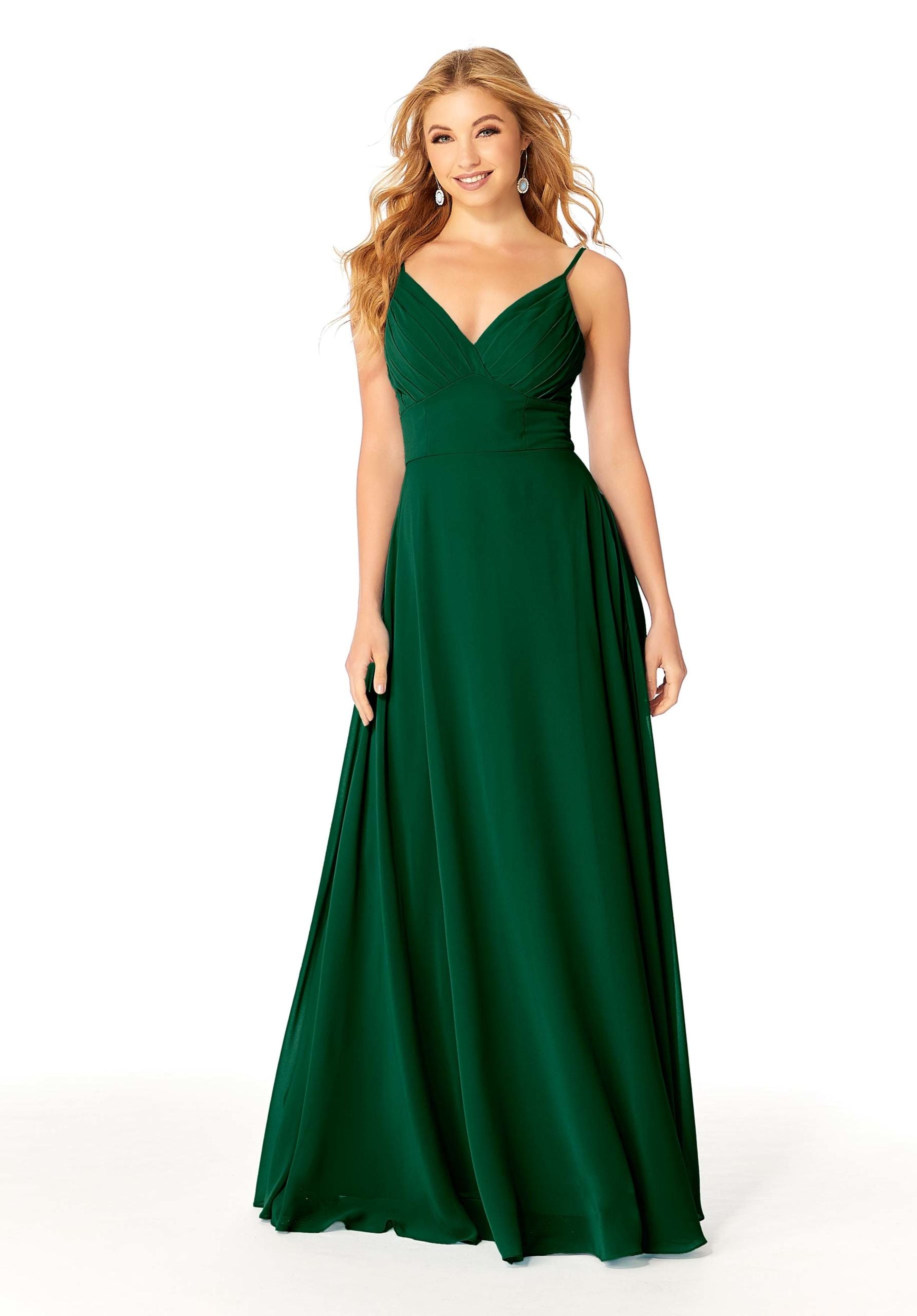 Formal Dresses Formal A Line Pleated Long Evening Dress MGNY Madeline Gardner New York 21807 Emerald