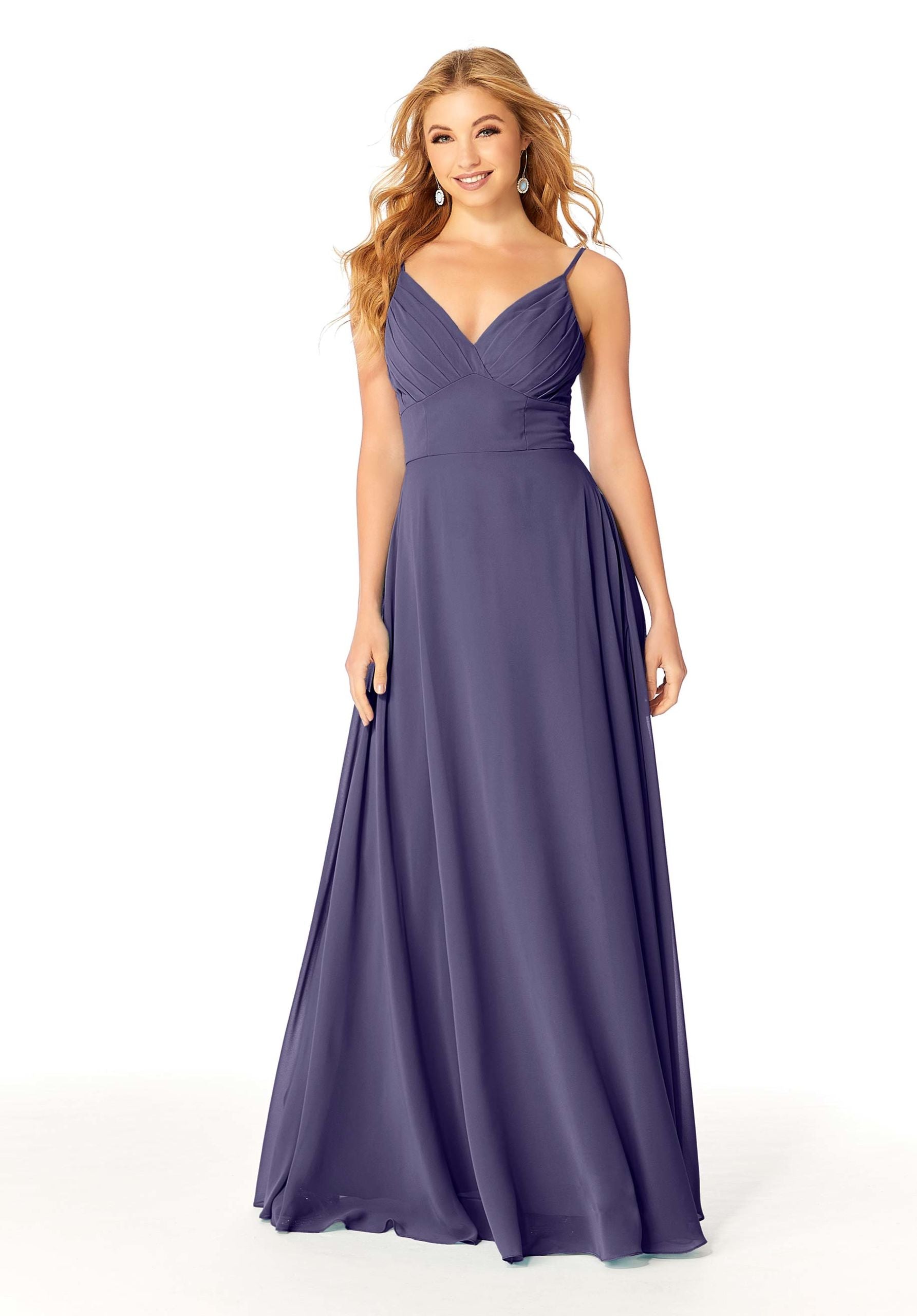 Formal Dresses Formal Pleated Evening Long A Line Dress MGNY Madeline Gardner New York 21807 Storm