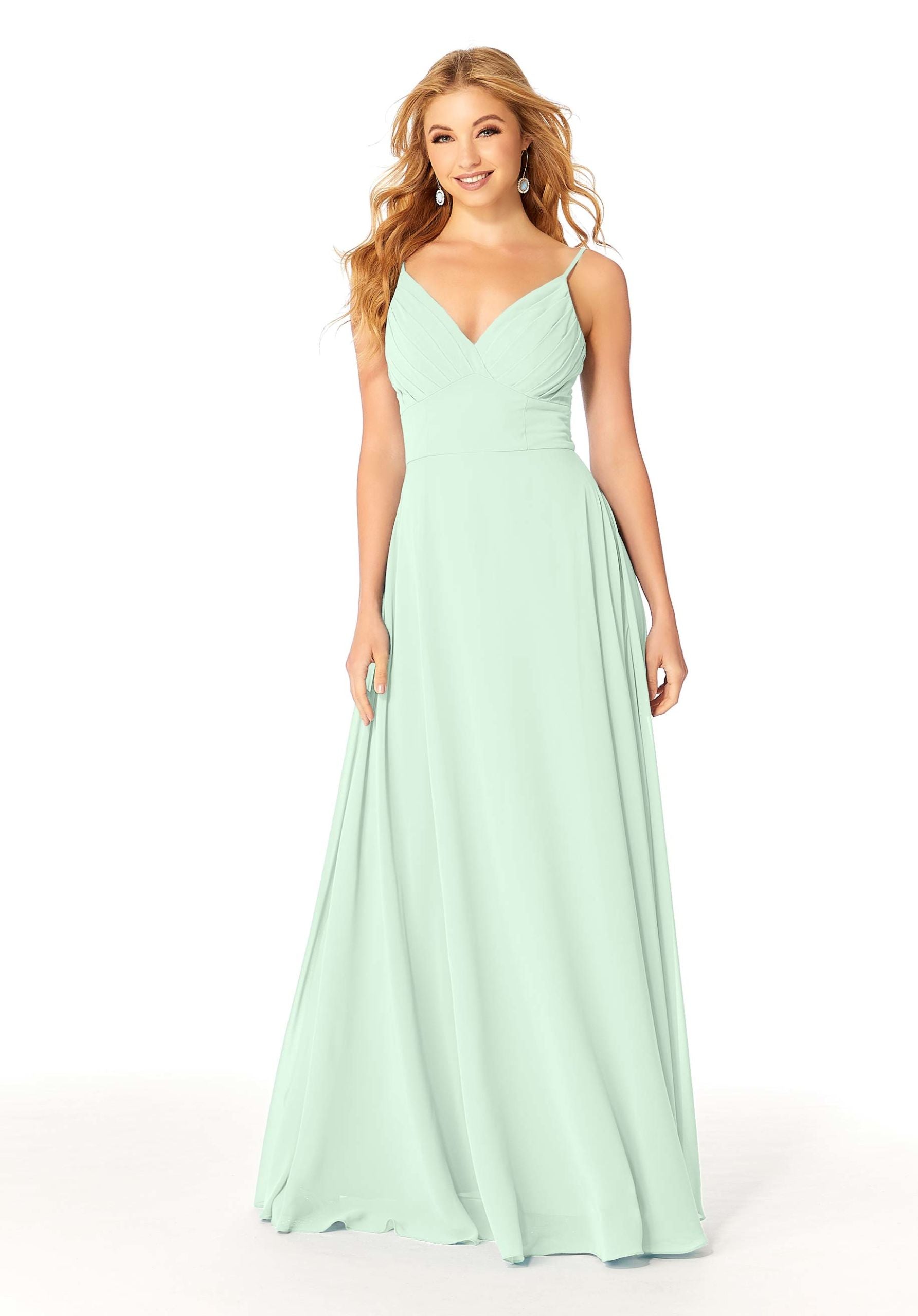 Formal Dresses Evening Pleated A Line Long Formal Dress MGNY Madeline Gardner New York 21807 Sea Glass