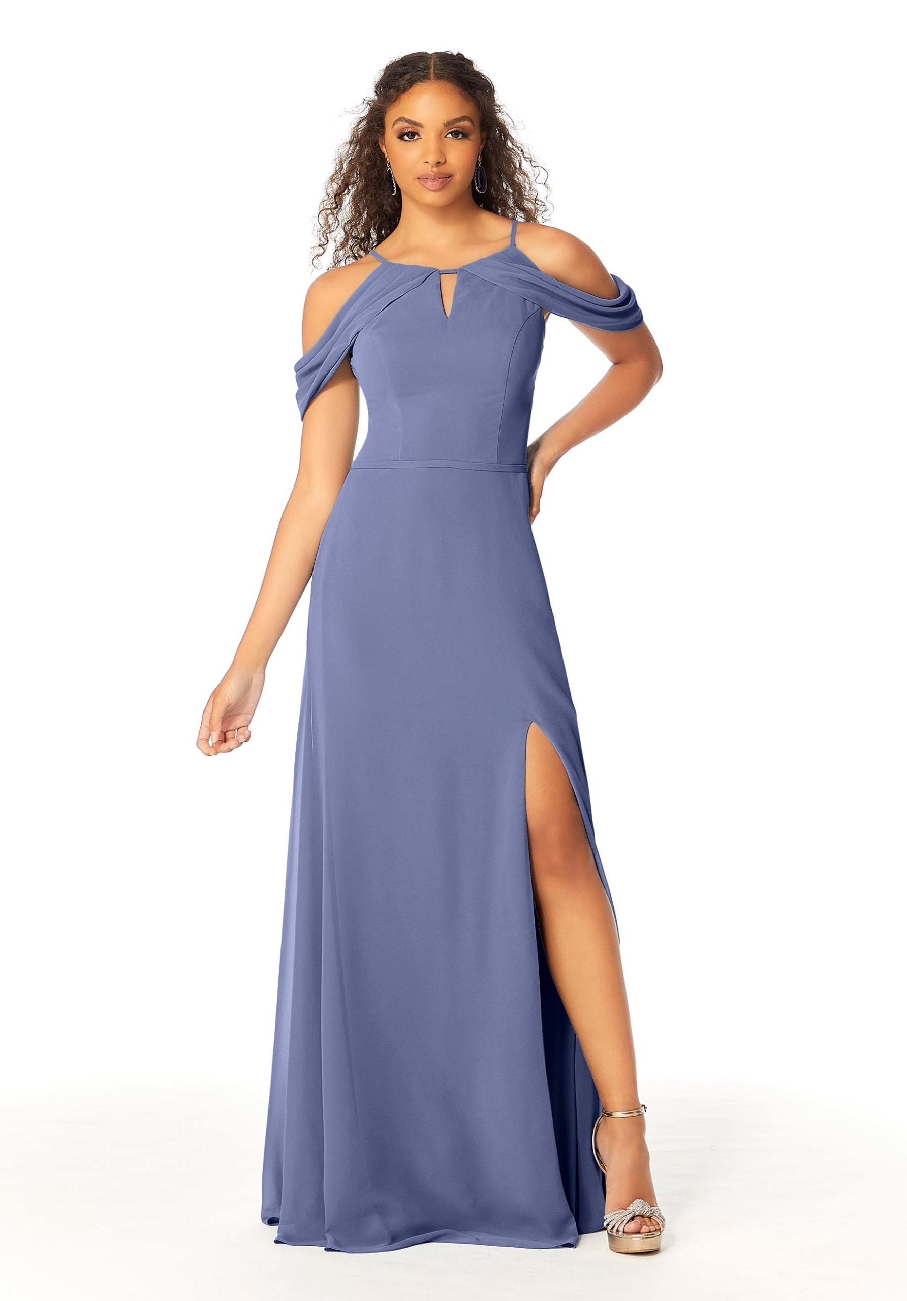 Formal Dresses Slit Formal Evening Long Fitted Dress MGNY Madeline Gardner New York 21809 Dusk