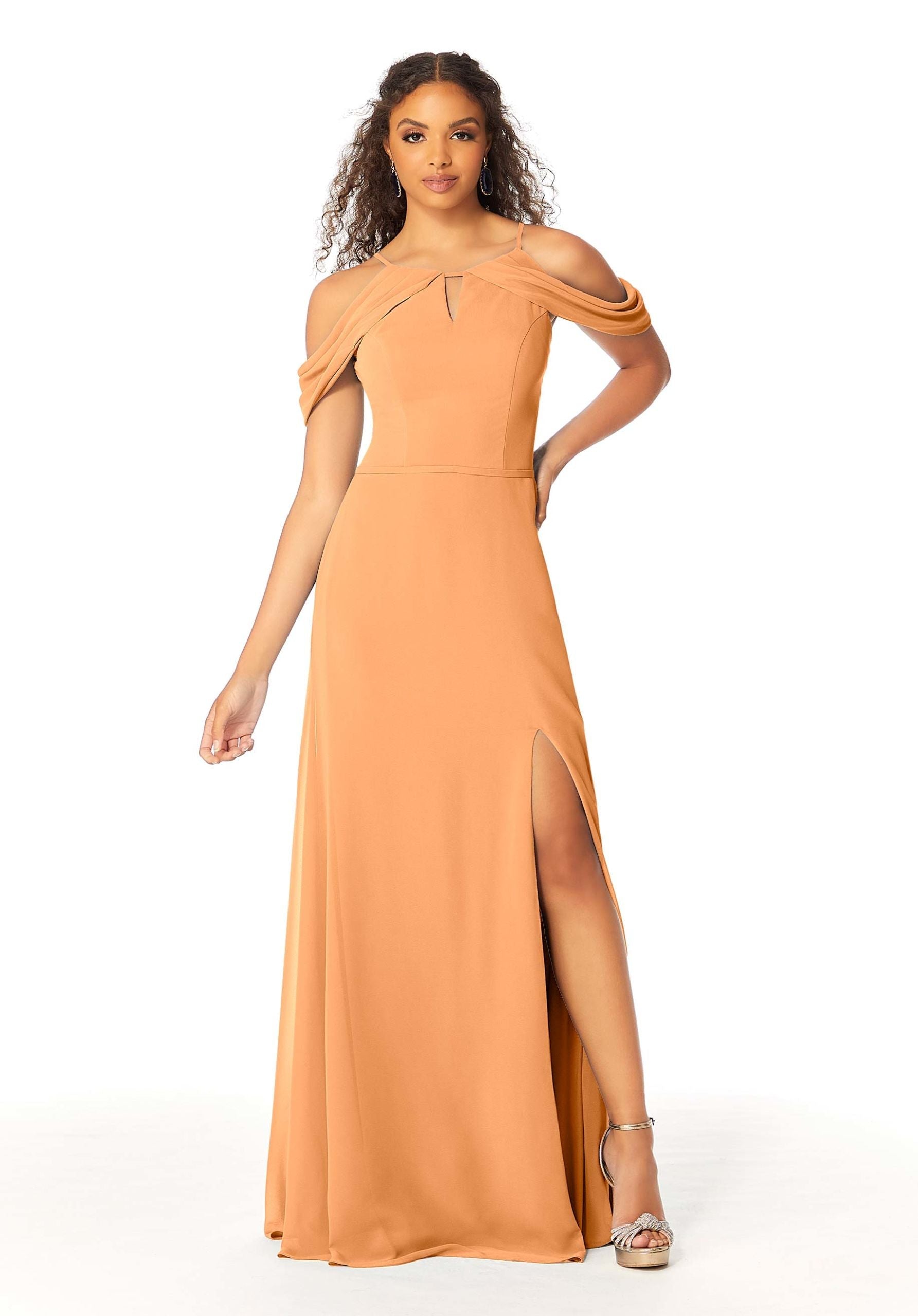 Formal Dresses Fitted Slit Formal Evening Long Dress MGNY Madeline Gardner New York 21809 Sorbet