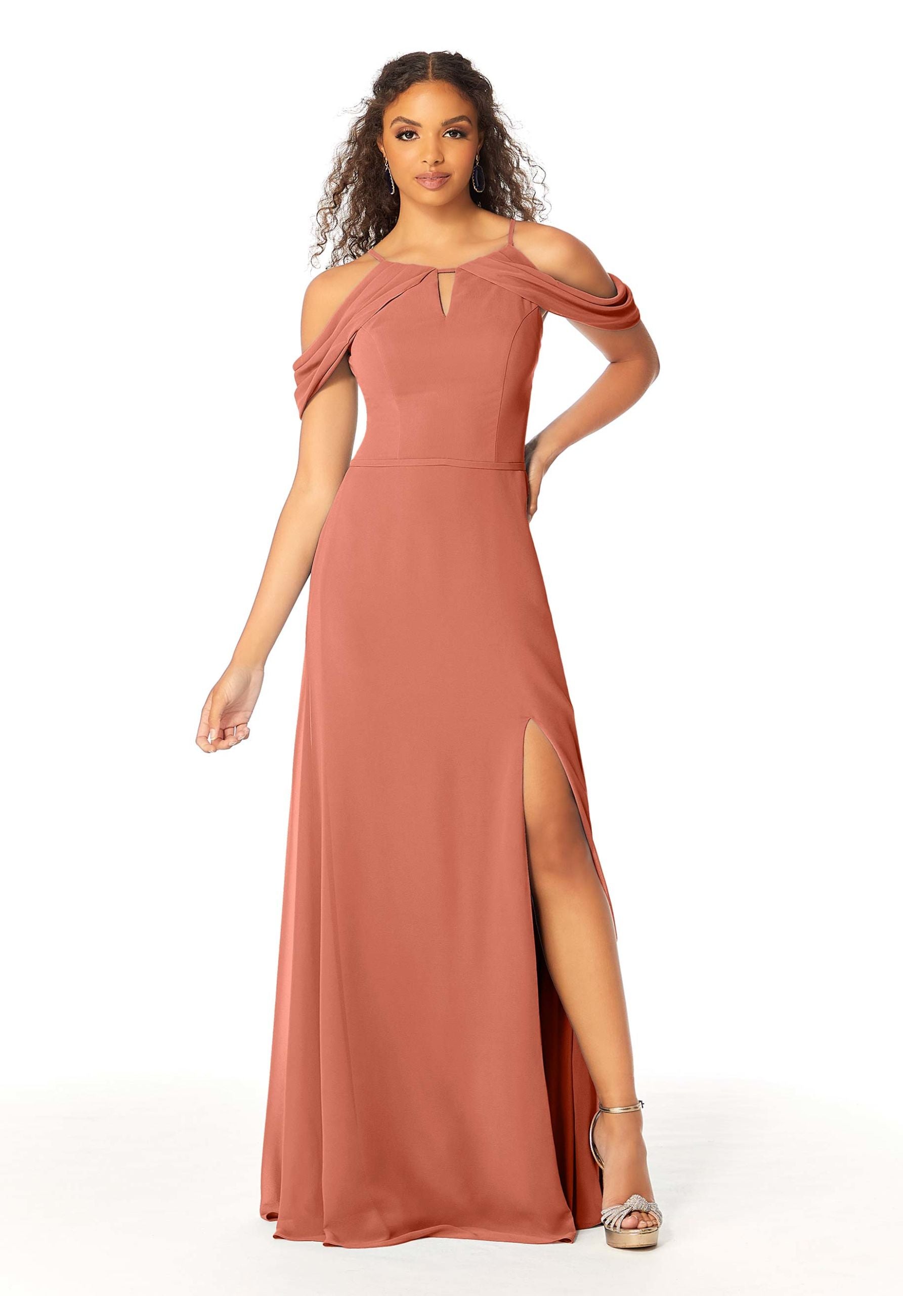 Formal Dresses Fitted Slit Formal Evening Long Dress MGNY Madeline Gardner New York 21809 Spice