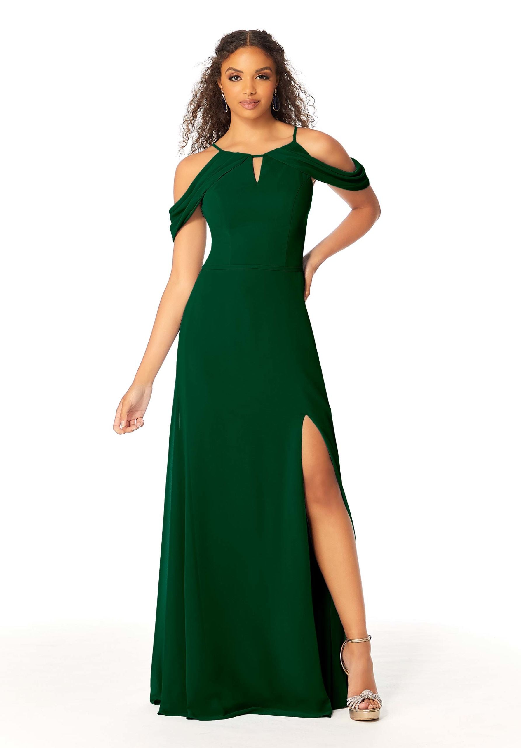 Formal Dresses Slit Formal Evening Long Fitted Dress MGNY Madeline Gardner New York 21809 Emerald