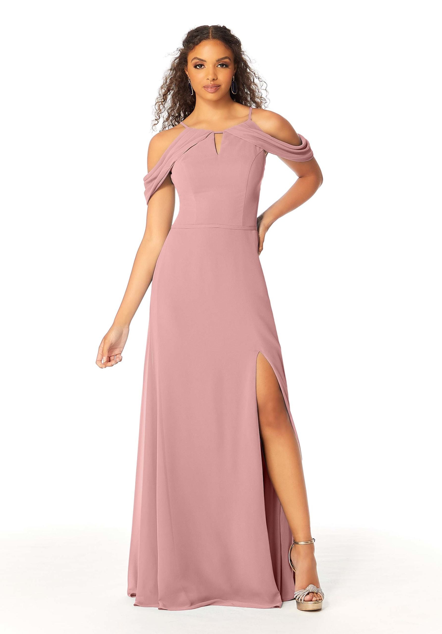 Formal Dresses Fitted Long Evening Formal Slit Dress MGNY Madeline Gardner New York 21809 Desert Rose