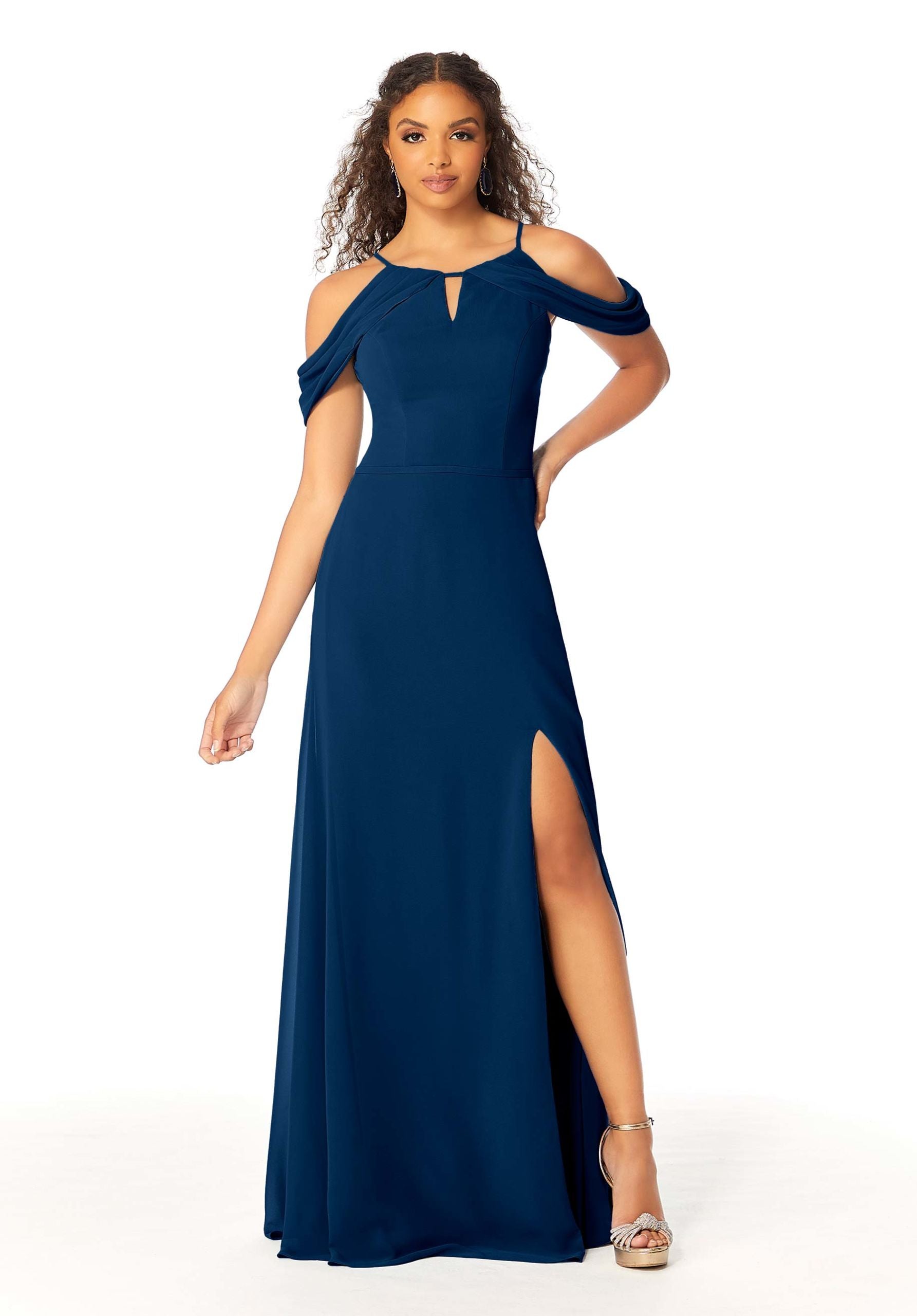 Formal Dresses Evening Fitted Slit Long Formal Dress MGNY Madeline Gardner New York 21809 Sapphire