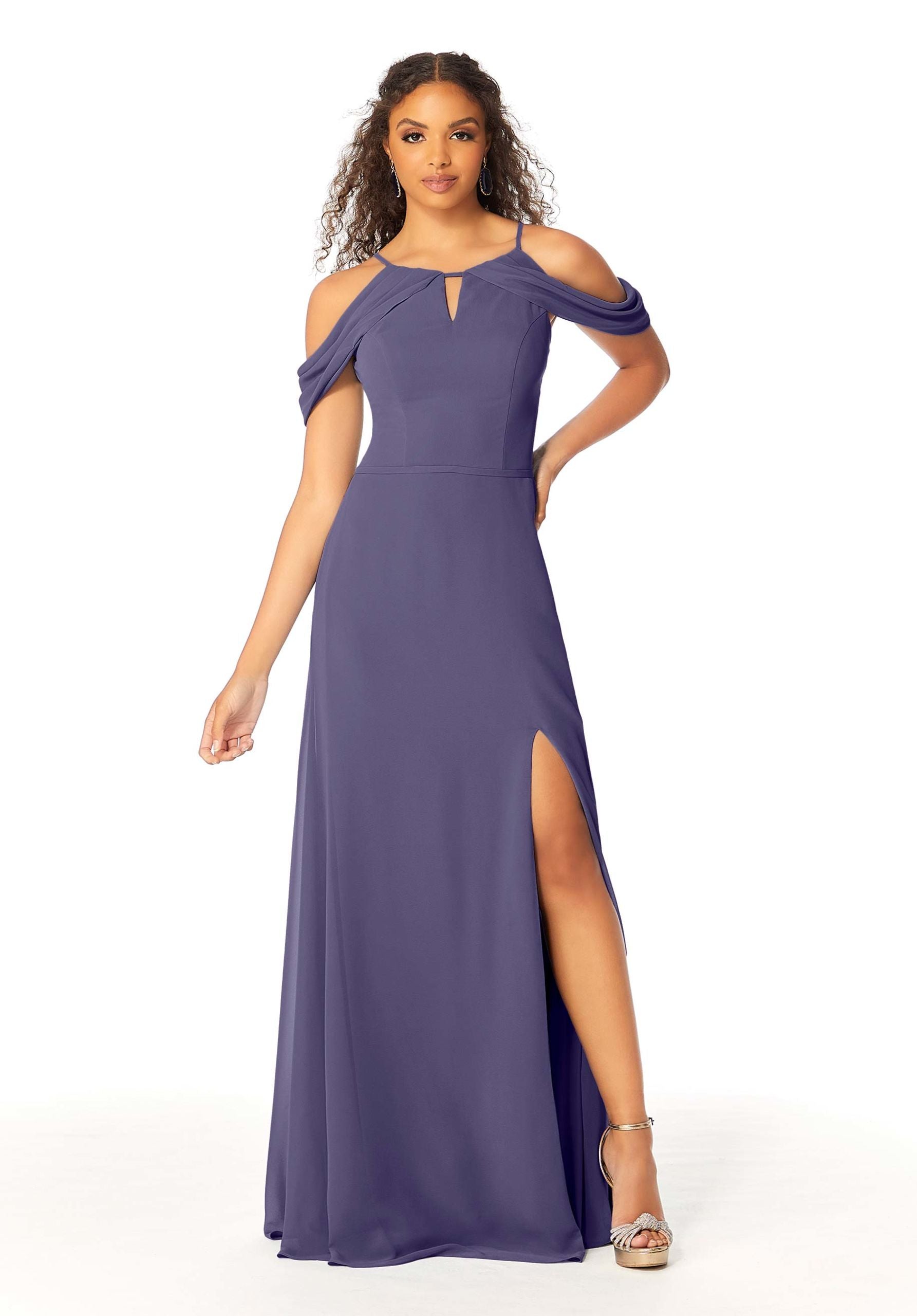 Formal Dresses Fitted Slit Formal Evening Long Dress MGNY Madeline Gardner New York 21809 Storm