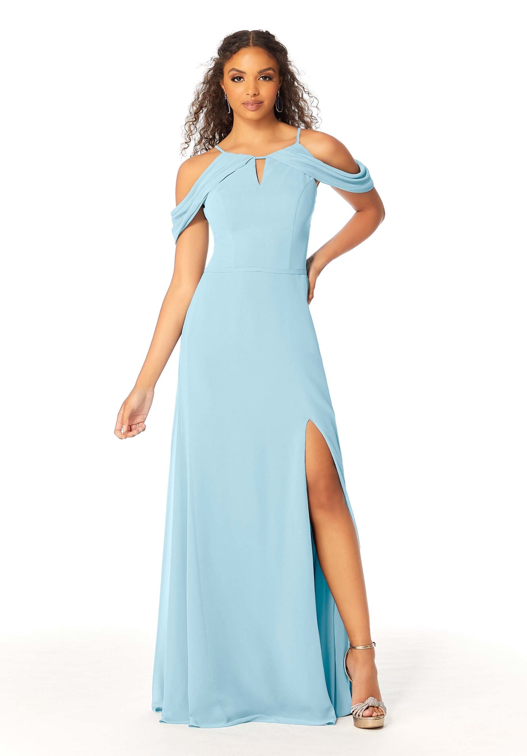 Formal Dresses Evening Fitted Slit Long Formal Dress MGNY Madeline Gardner New York 21809 Sky