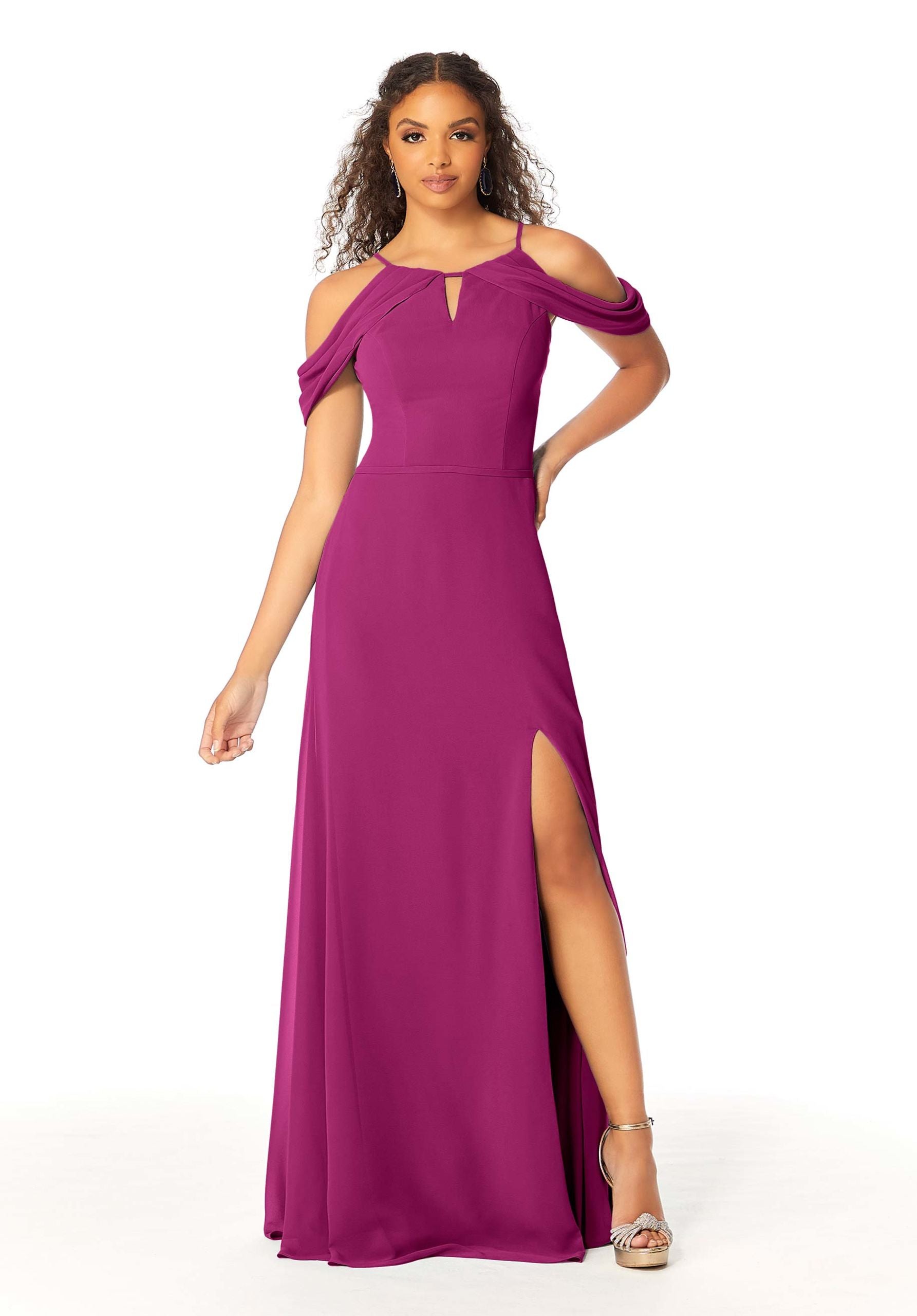 Formal Dresses Long Evening Formal Fitted Slit Dress MGNY Madeline Gardner New York 21809 Mulberry