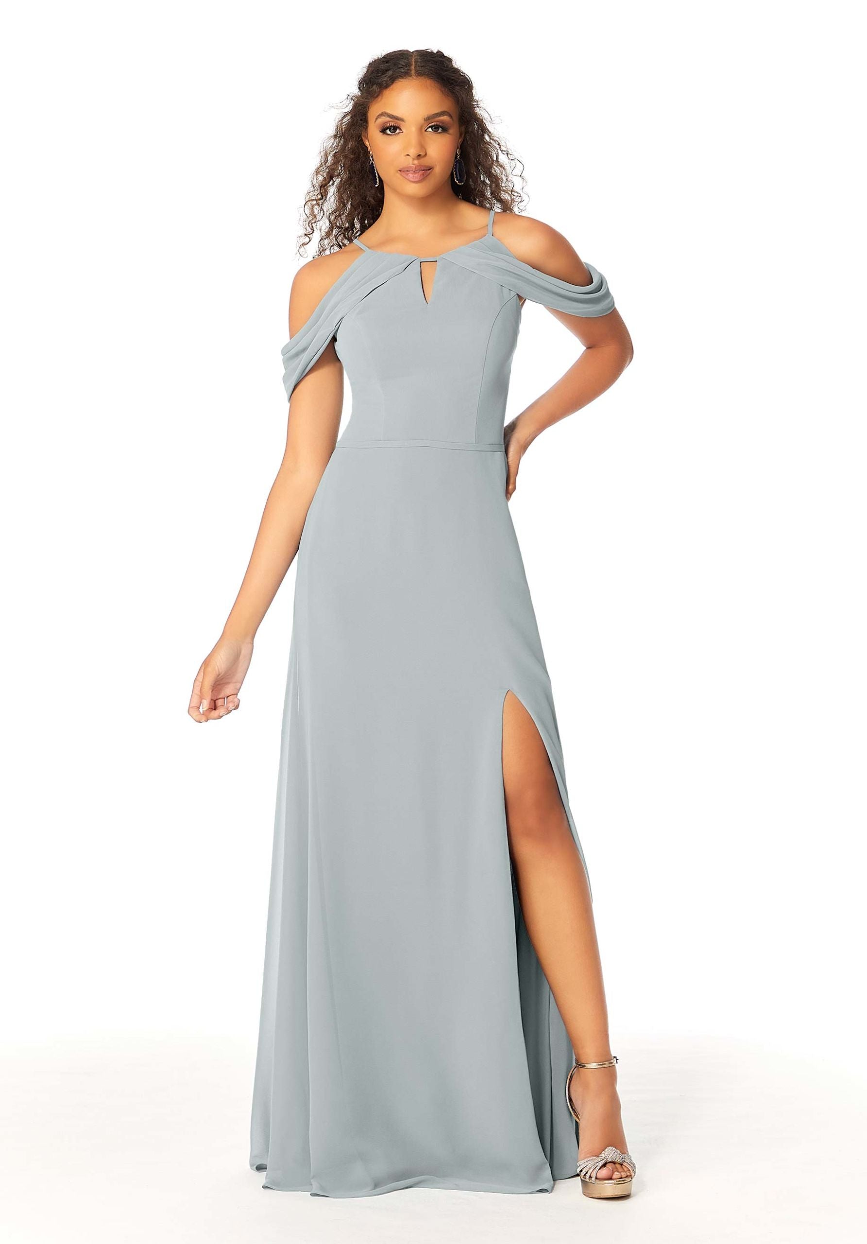 Formal Dresses Slit Formal Evening Long Fitted Dress MGNY Madeline Gardner New York 21809 Dove