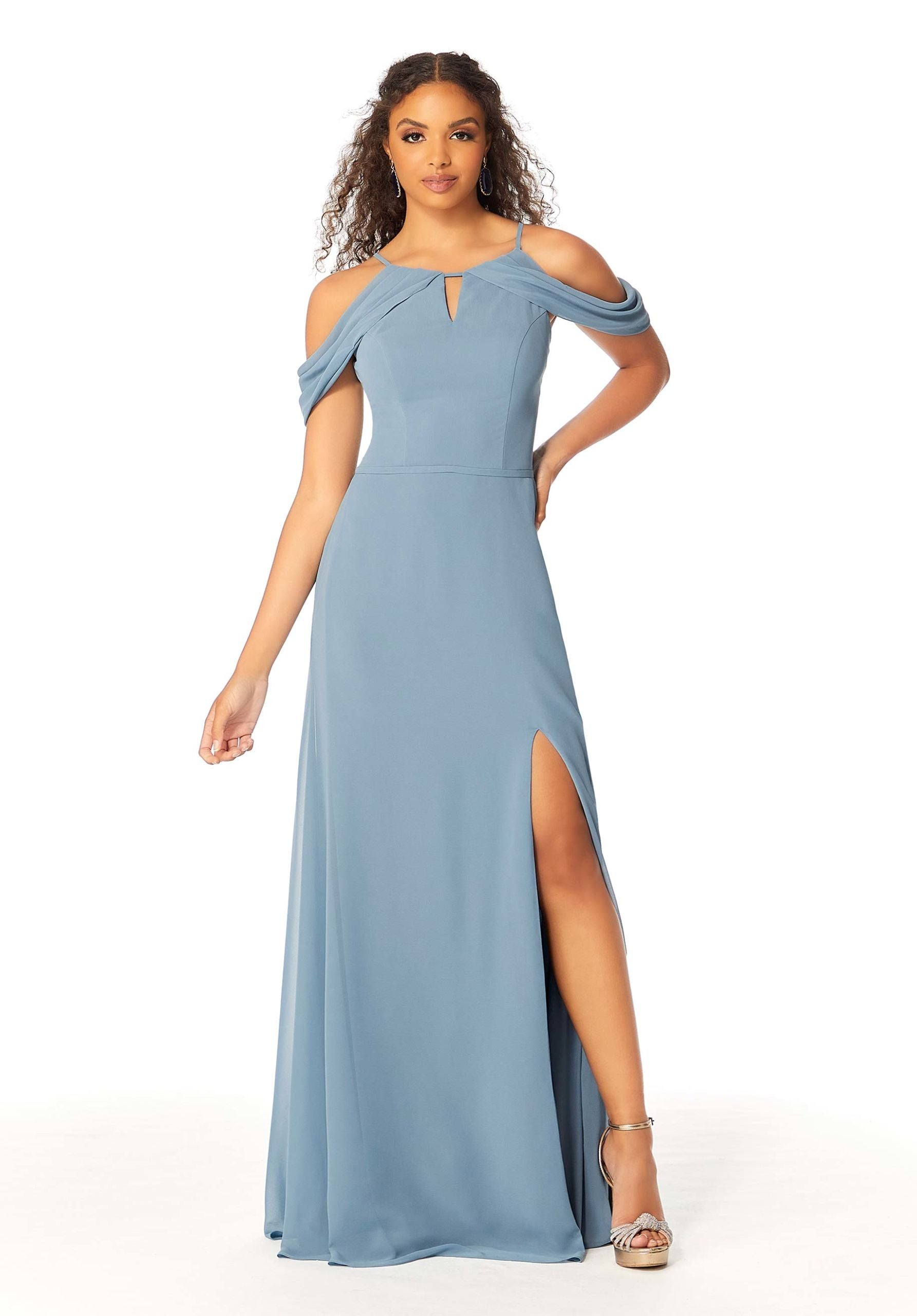 Formal Dresses Evening Fitted Slit Long Formal Dress MGNY Madeline Gardner New York 21809 Slate