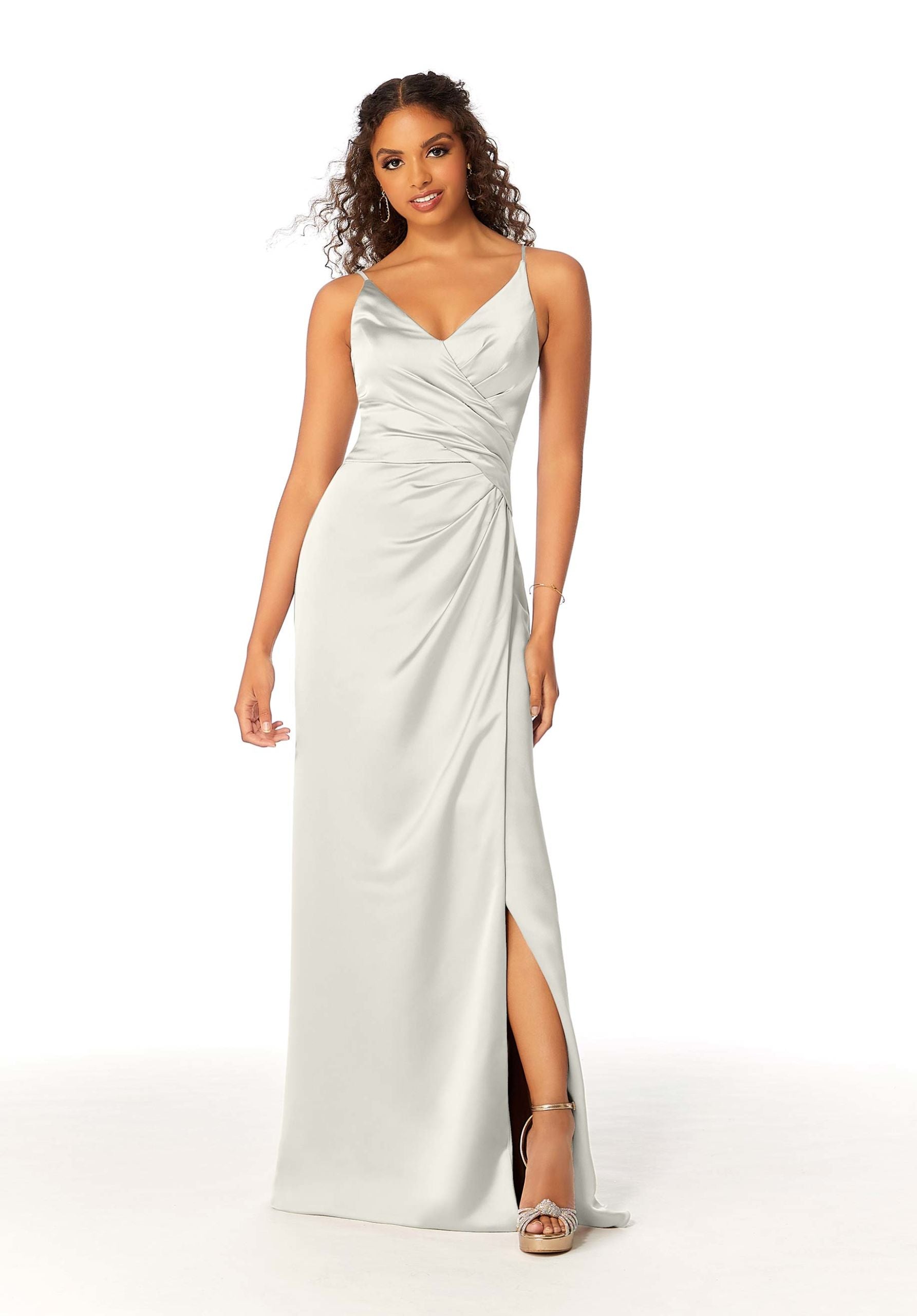 Wedding Dresses Satin Bridal Long Wedding Dress MGNY Madeline Gardner New York 21810 Ivory