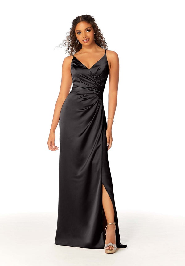 Long Formal Satin A Line Dress MGNY Madeline Gardner New York 21810