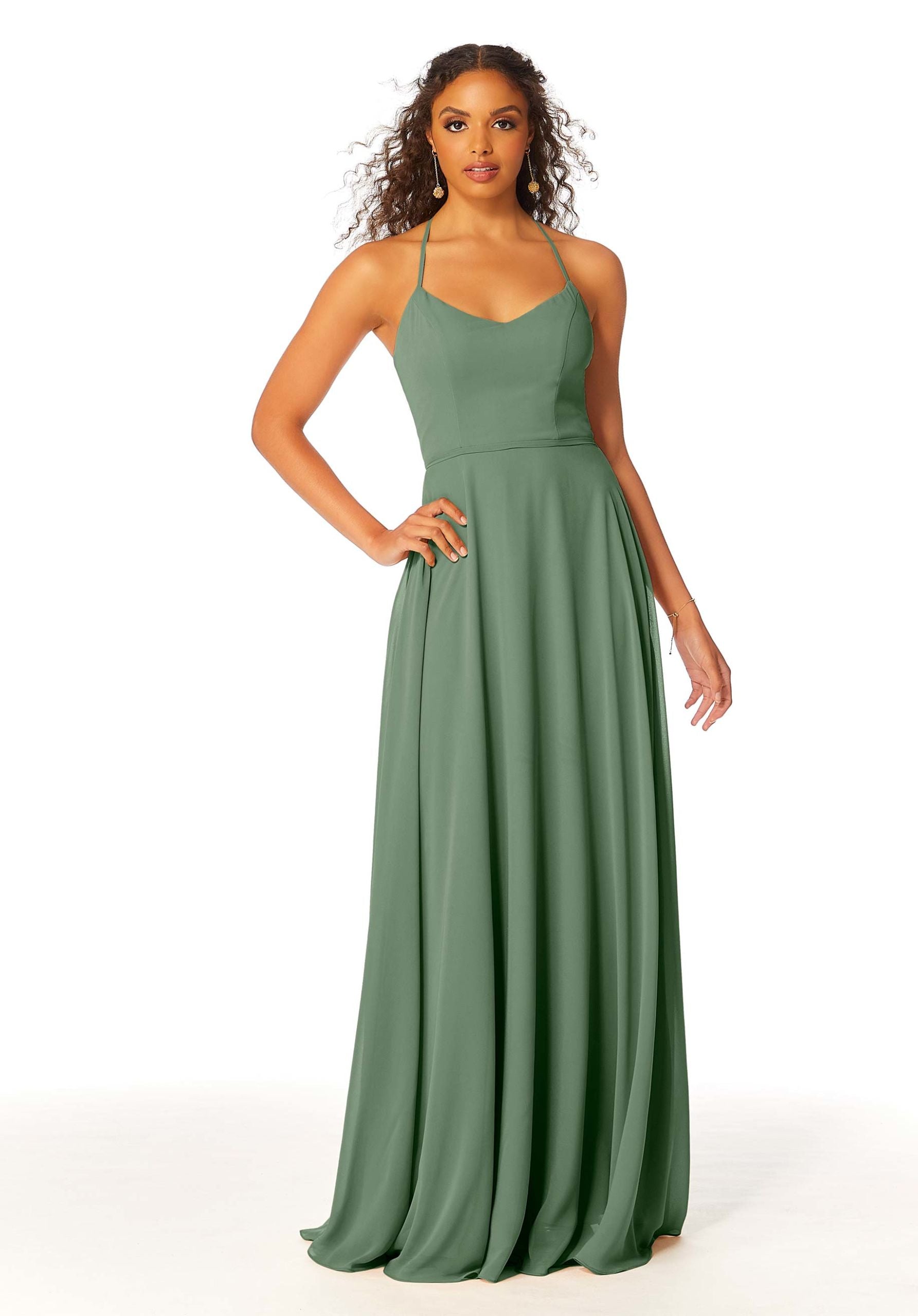 Formal Dresses Formal A Line Long Evening Dress MGNY Madeline Gardner New York 21811 Moss