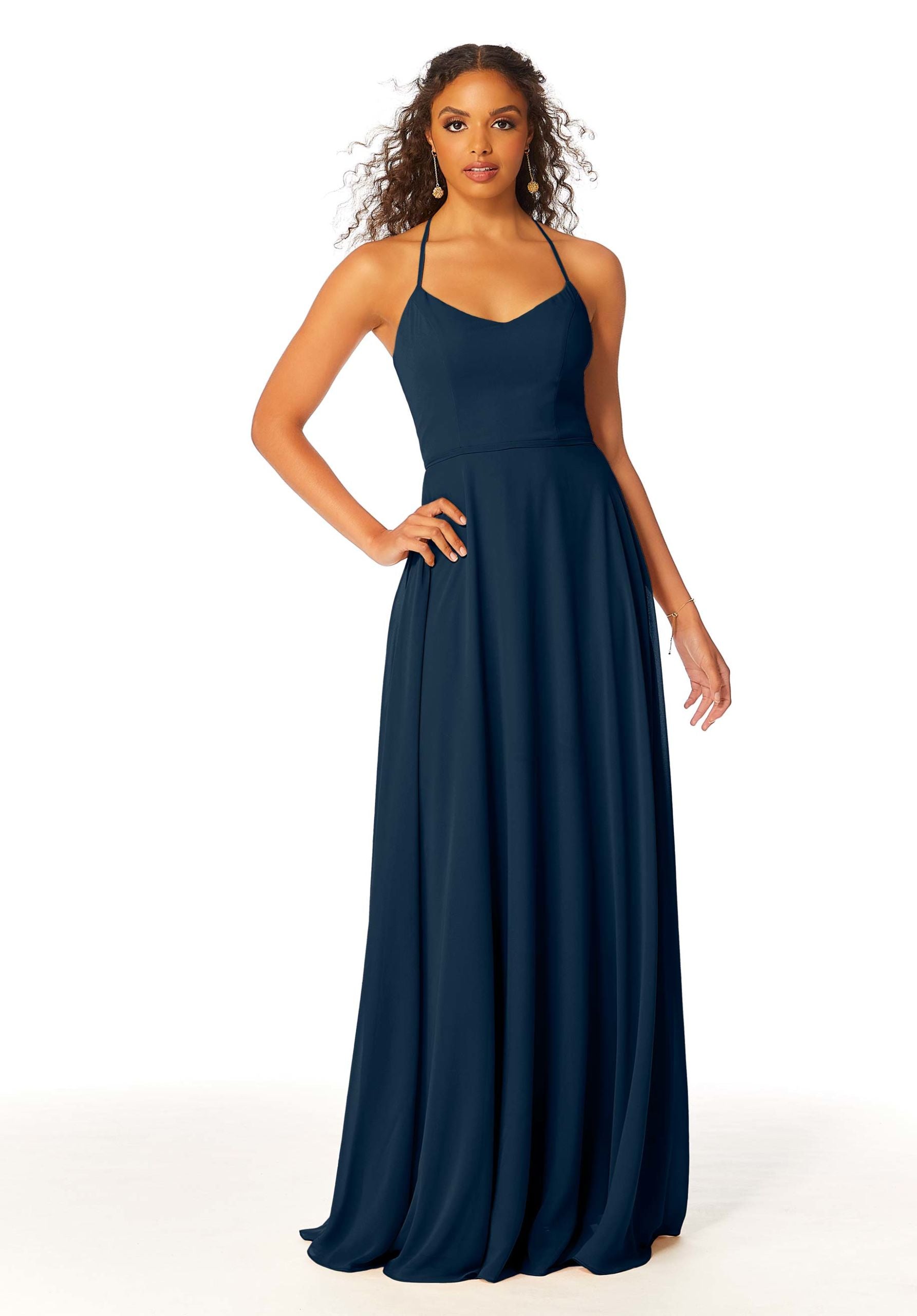 Formal Dresses A Line Formal Long Evening Dress MGNY Madeline Gardner New York 21811 Navy