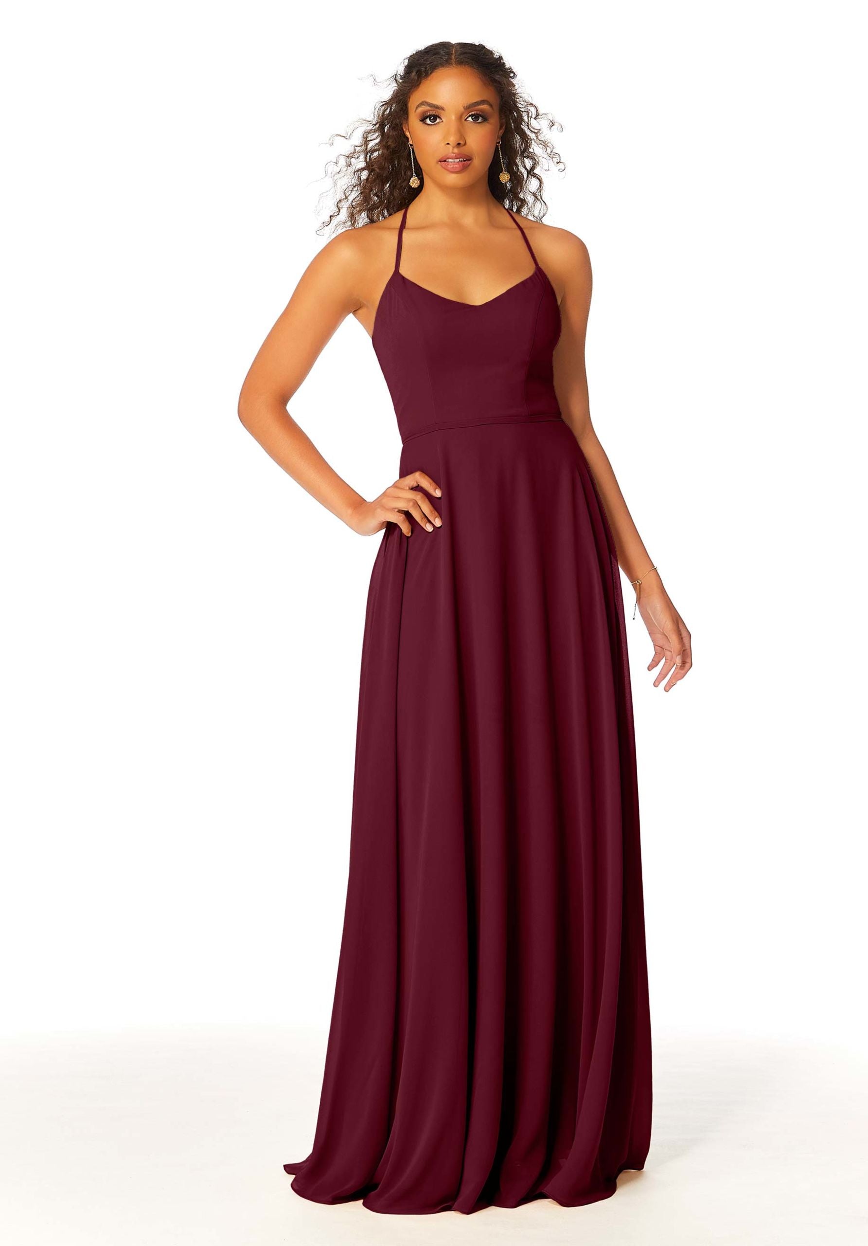 Formal Dresses A Line Formal Evening Long Dress MGNY Madeline Gardner New York 21811 Bordeaux
