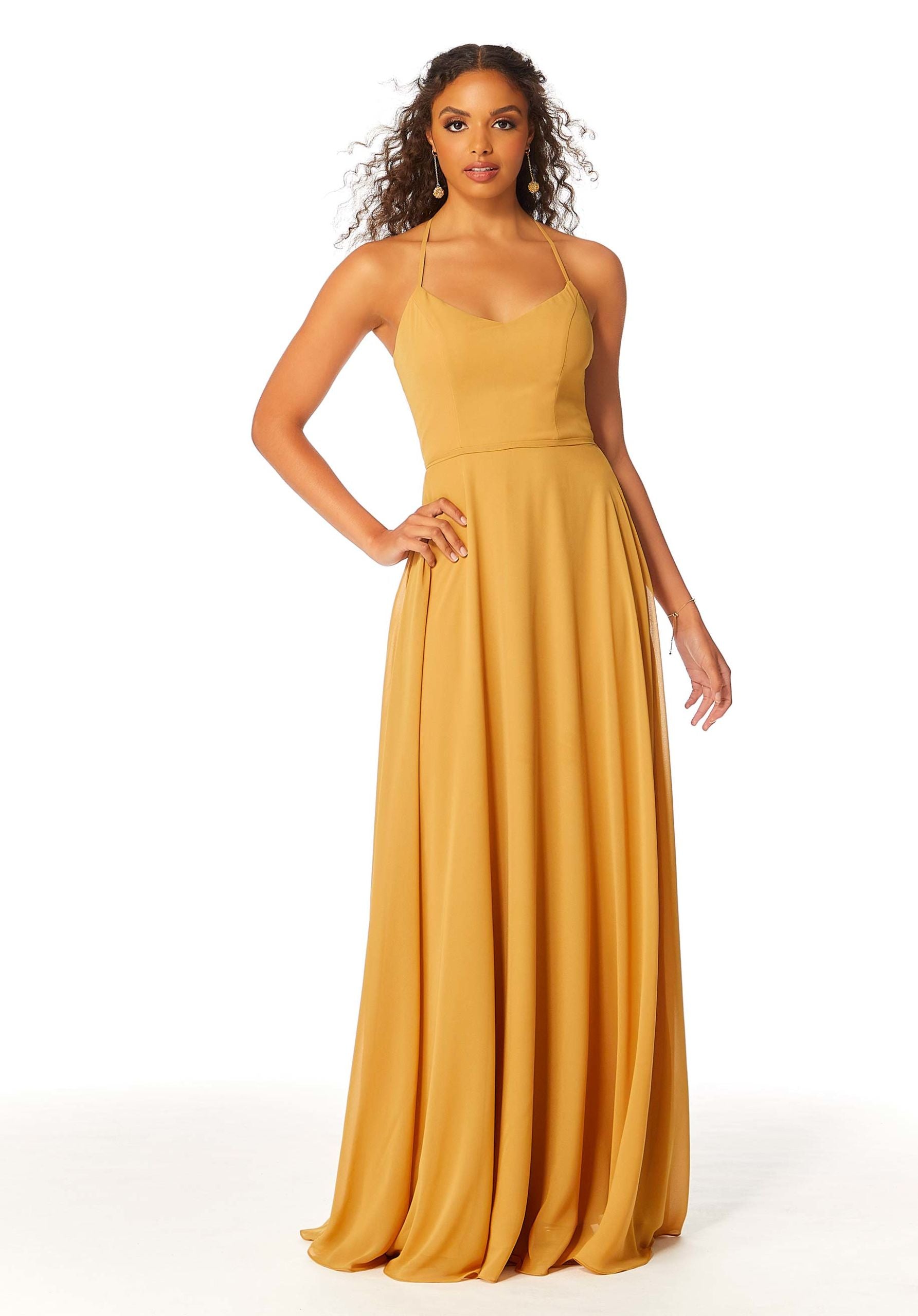 Formal Dresses A Line Formal Long Evening Dress MGNY Madeline Gardner New York 21811 Saffron