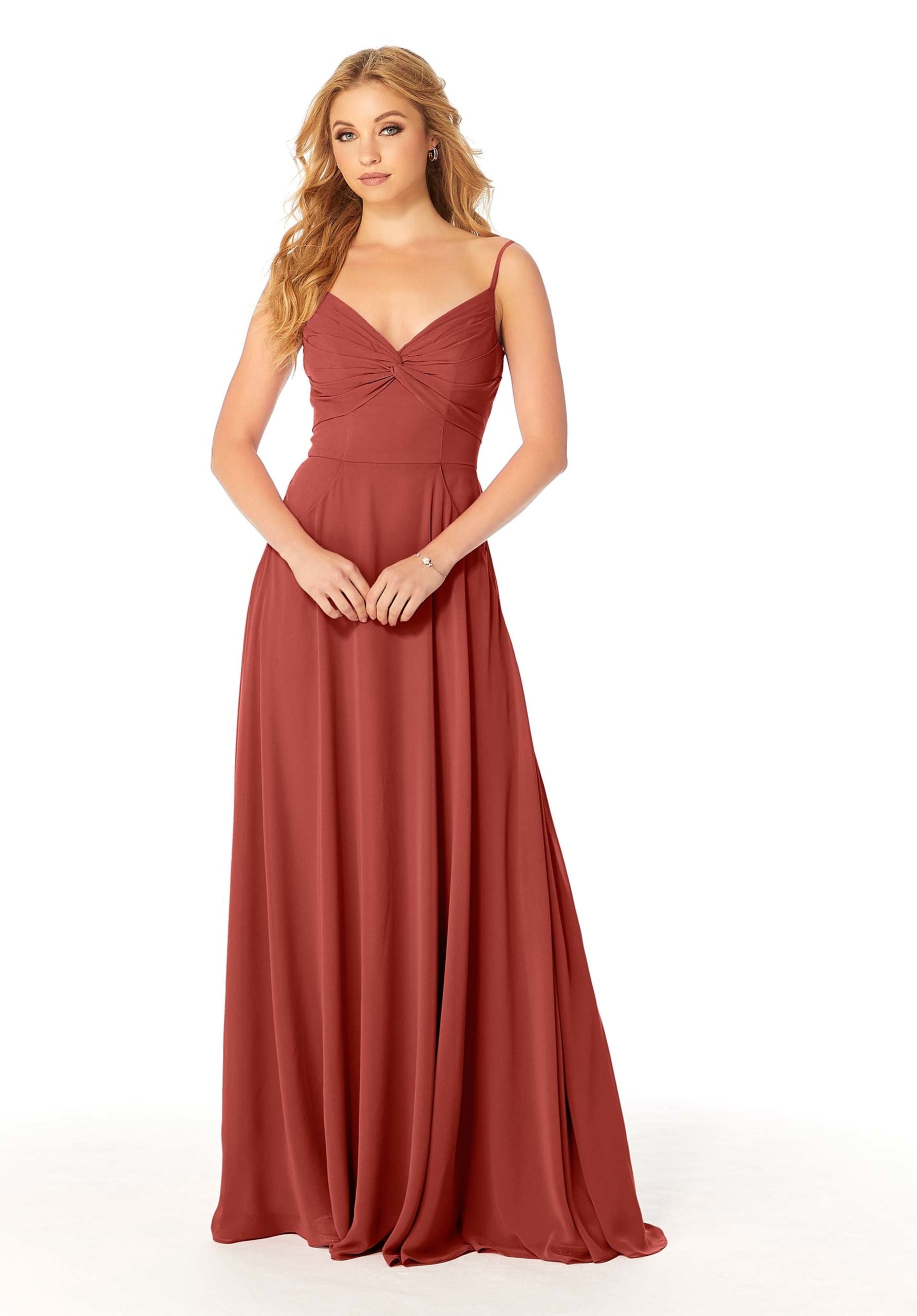 Formal Dresses Long A Line Formal Pleated Dress MGNY Madeline Gardner New York 21814 Terracotta
