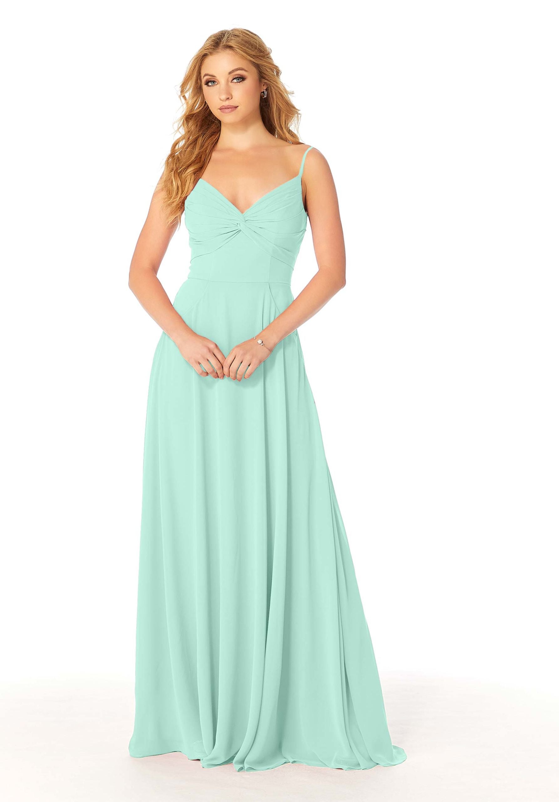 Formal Dresses Long Formal Pleated A Line Dress MGNY Madeline Gardner New York 21814 Mint