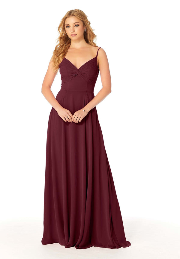 Formal A Line Pleated Long Dress MGNY Madeline Gardner New York 21814