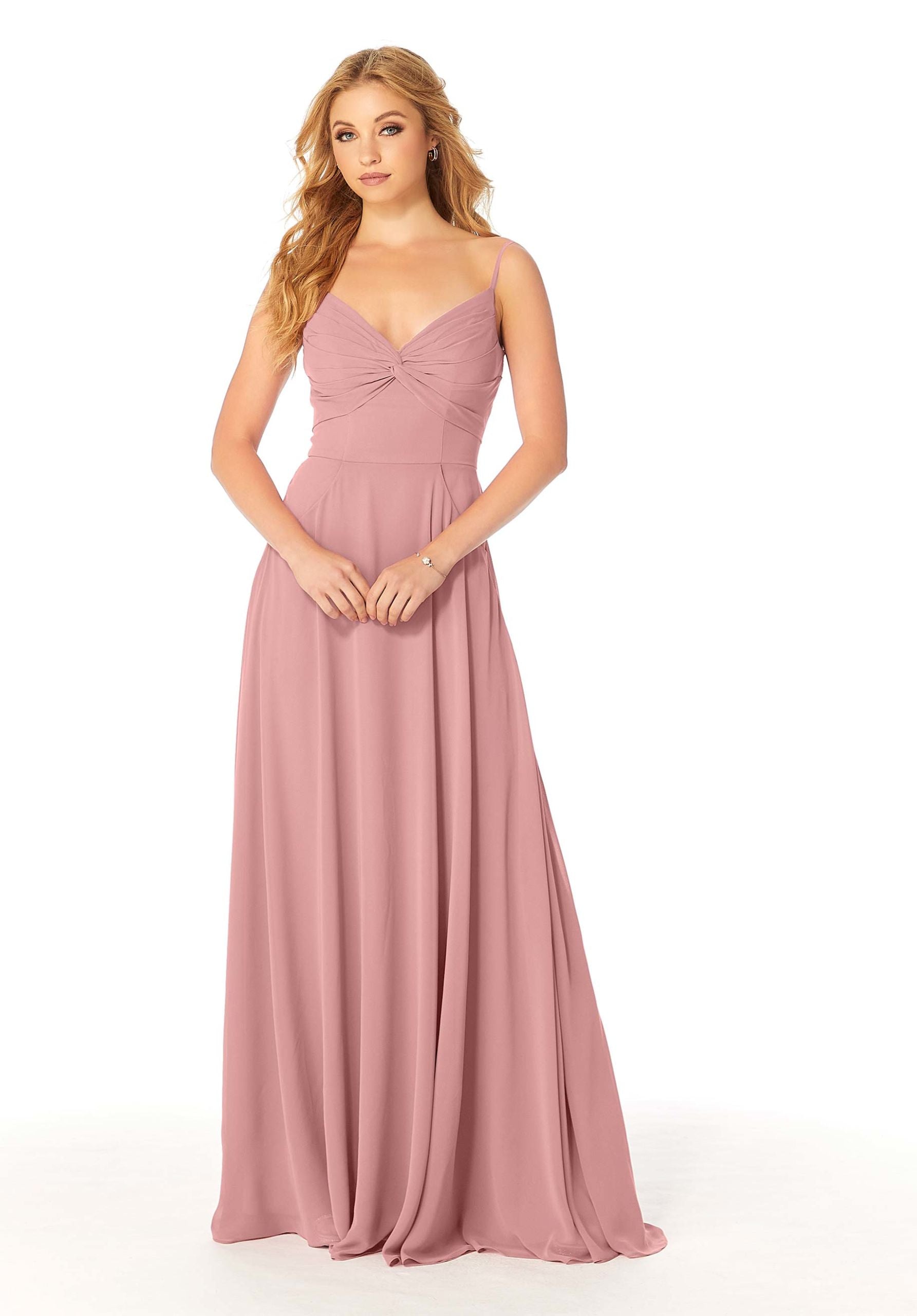 Formal Dresses A Line Long Formal Pleated Dress MGNY Madeline Gardner New York 21814 Desert Rose