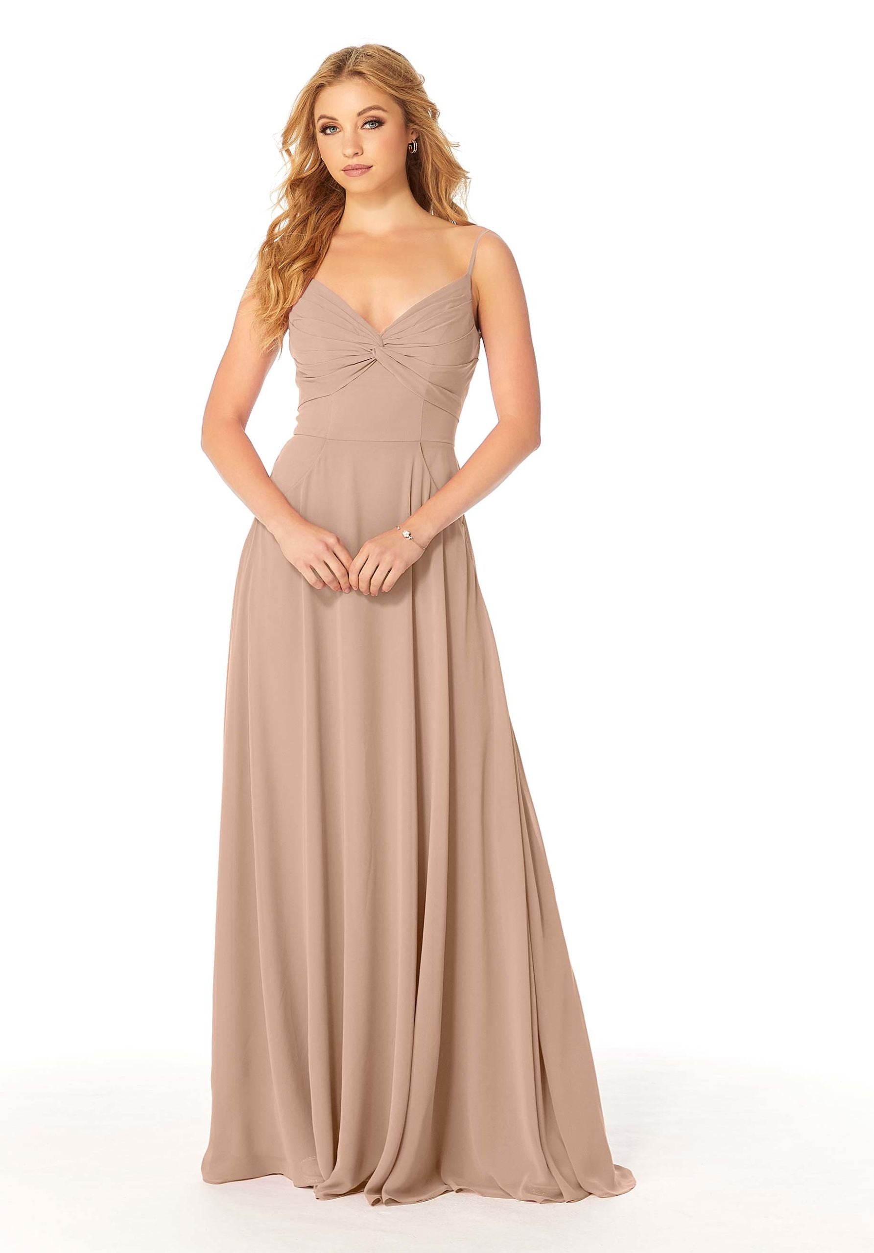 Formal Dresses Long Formal Pleated A Line Dress MGNY Madeline Gardner New York 21814 Latte