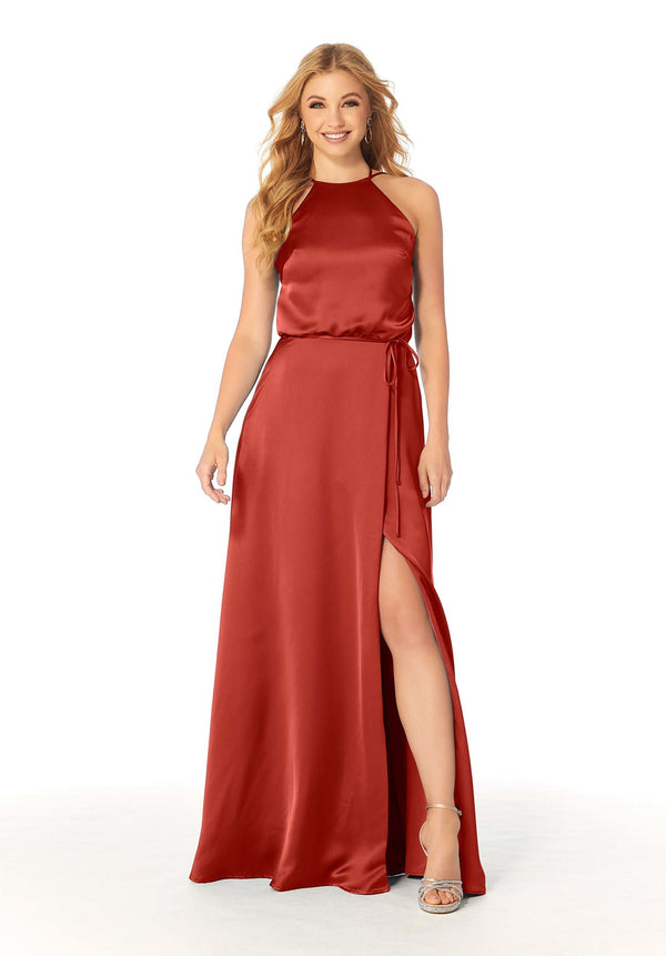 Evening Long Formal Slit A Line Dress MGNY Madeline Gardner New York 21815