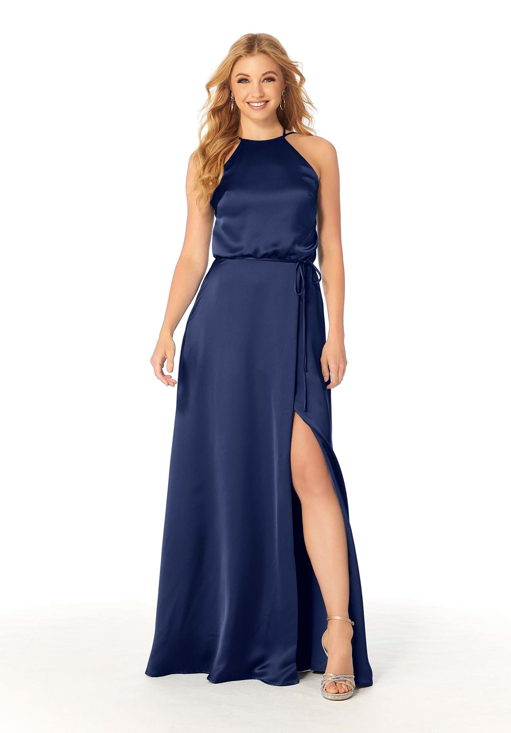 Formal Dresses Slit Long A Line Formal Dress MGNY Madeline Gardner New York 21815 Sapphire