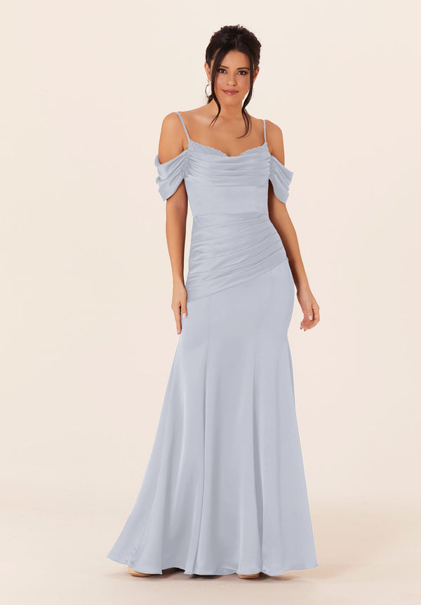 Long Formal Pleated Ruffle Dress MGNY Madeline Gardner New York 21821