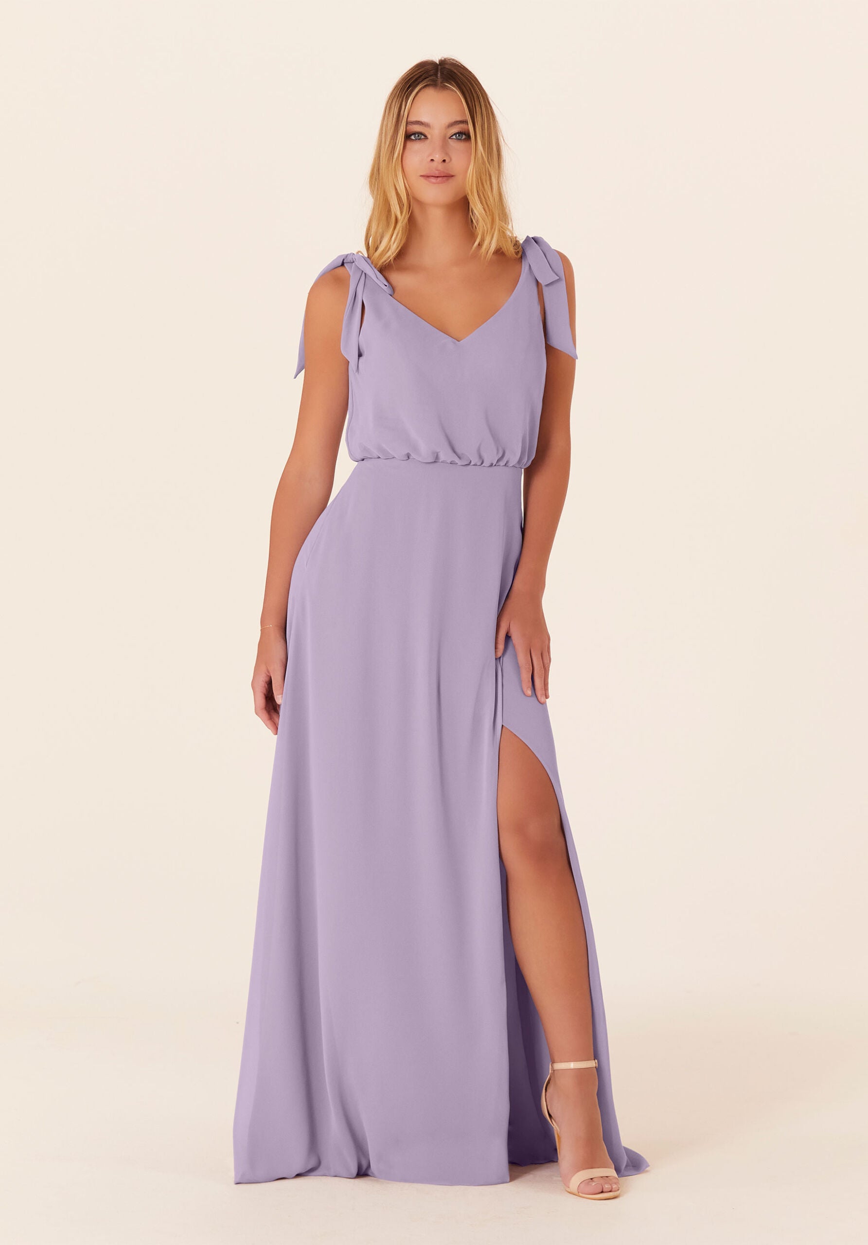 Formal Dresses Formal A Line Long Slit Evening Dress MGNY Madeline Gardner New York 21824 Violet