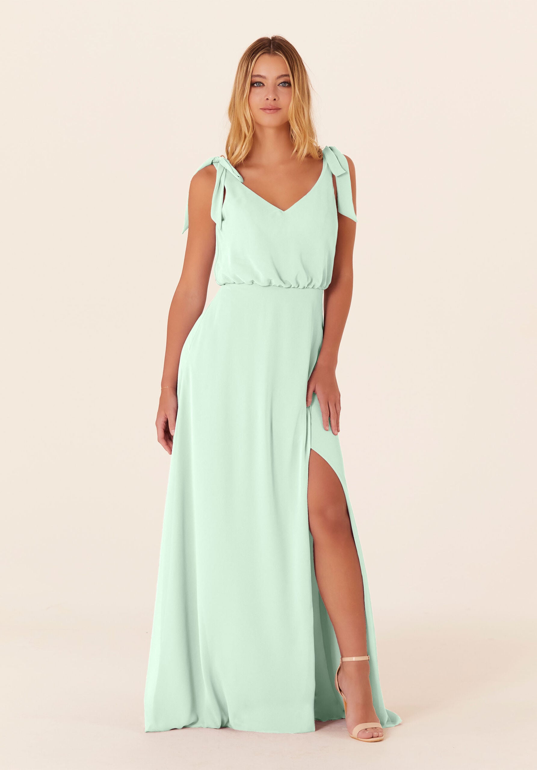 Formal Dresses Slit A Line Evening Long Formal Dress MGNY Madeline Gardner New York 21824 Sea Glass