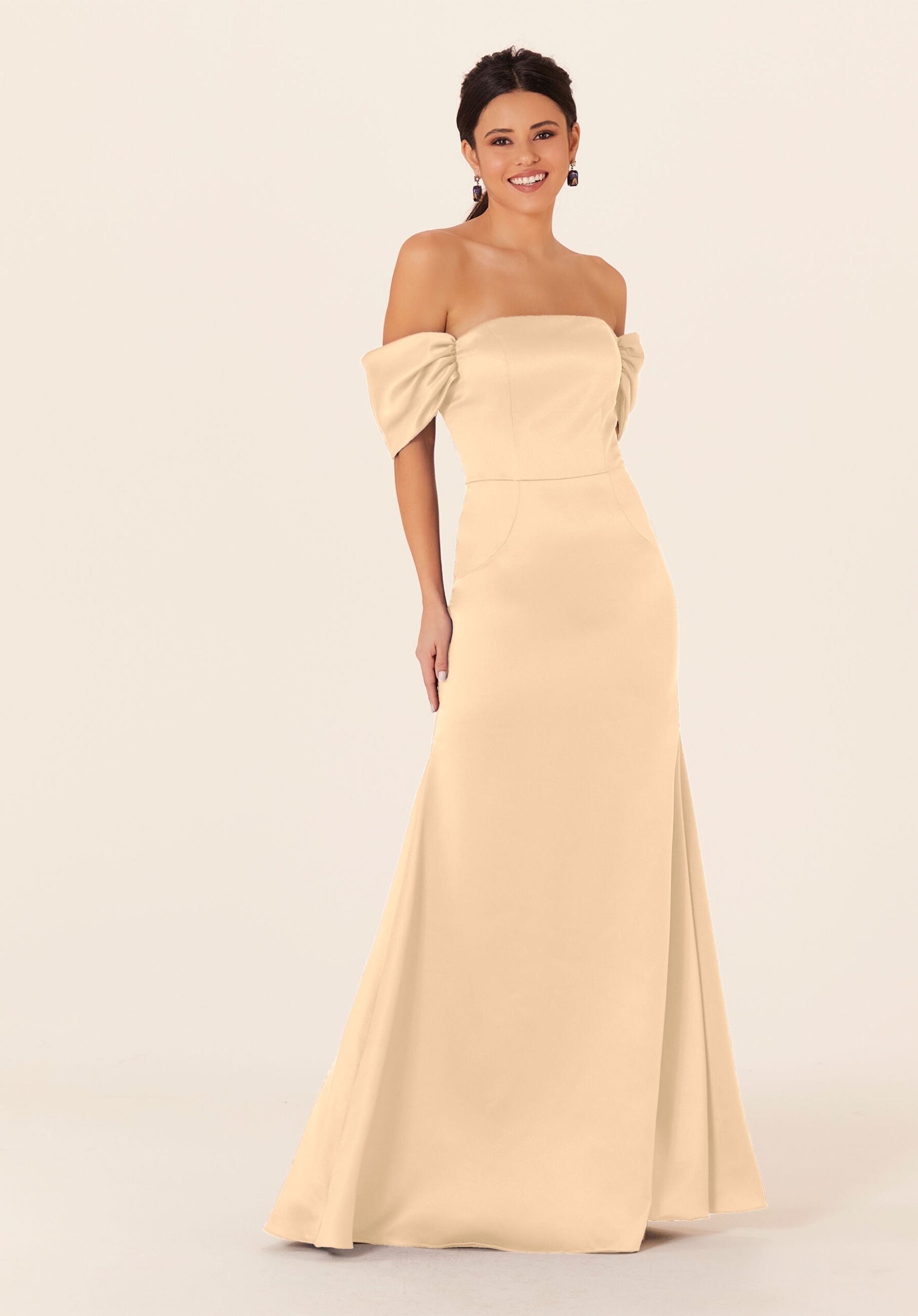 Formal Dresses Evening Formal Fitted Long Dress MGNY Madeline Gardner New York 21825 Buttercream