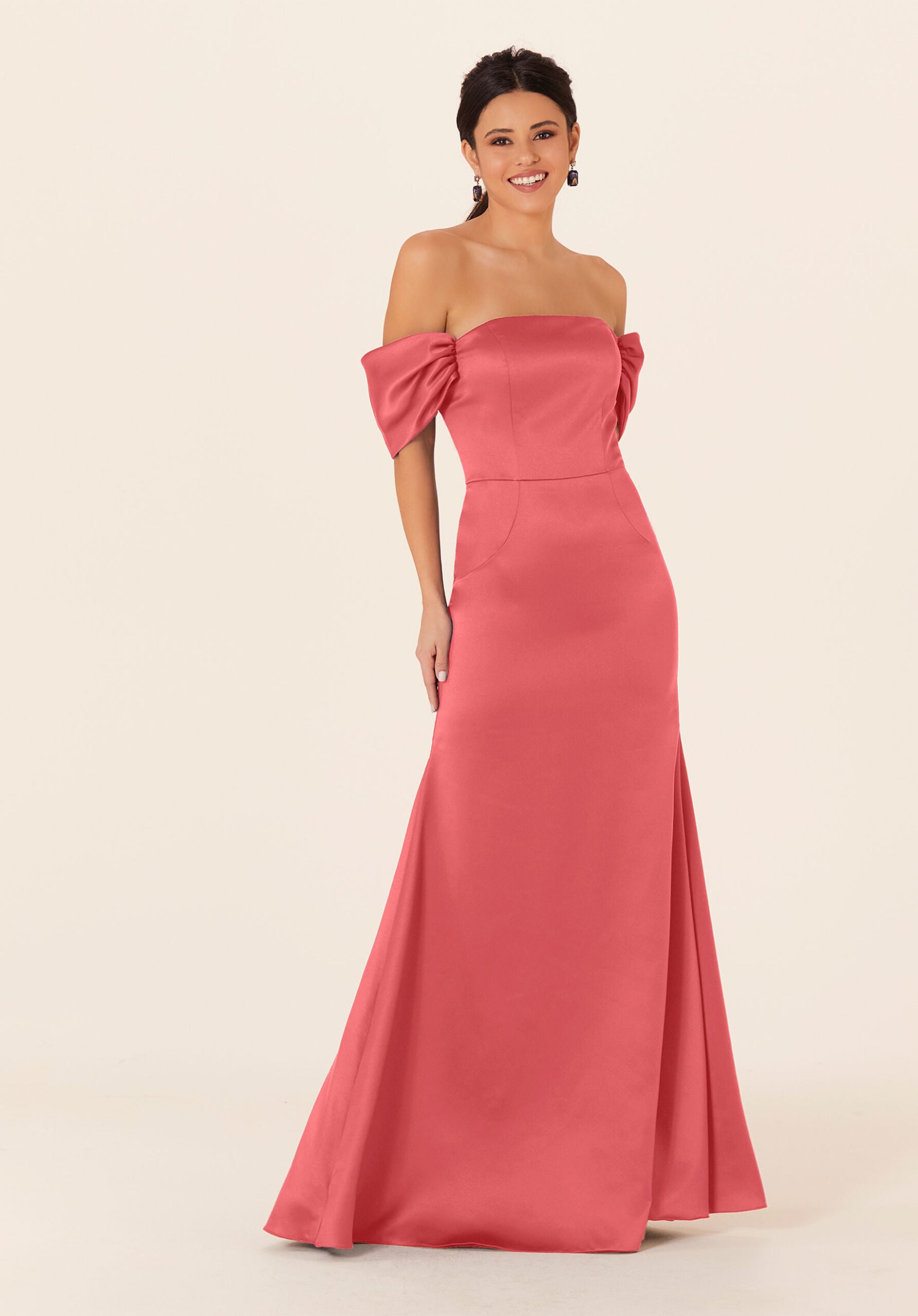 Formal Dresses Fitted Long Evening Formal Dress MGNY Madeline Gardner New York 21825 Cantaloupe