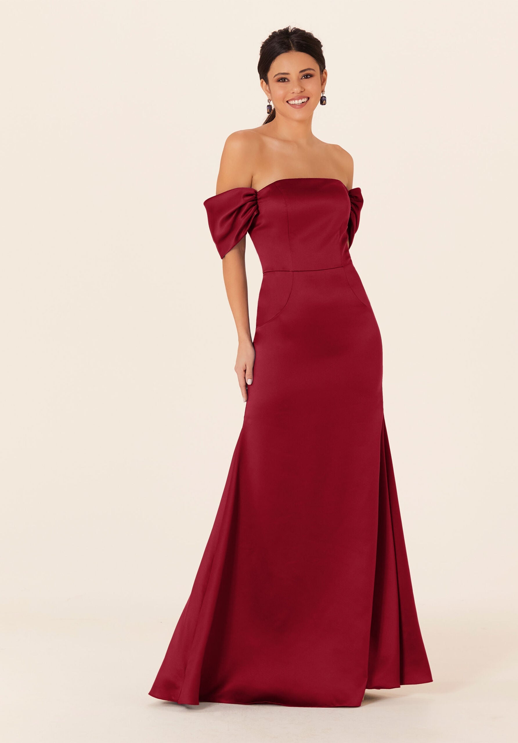 Formal Dresses Fitted Formal Long Evening Dress MGNY Madeline Gardner New York 21825 Claret