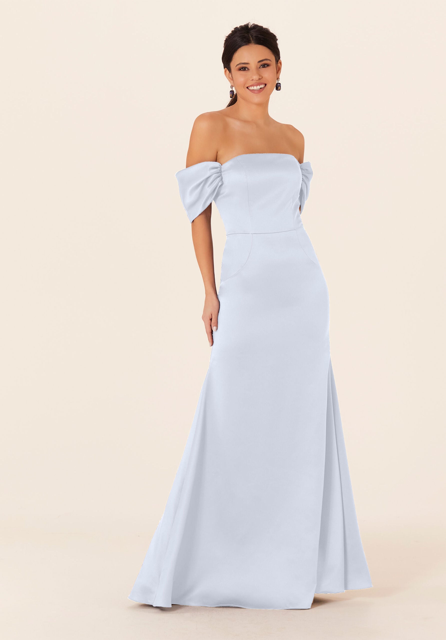 Formal Dresses Evening Formal Fitted Long Dress MGNY Madeline Gardner New York 21825 Fog