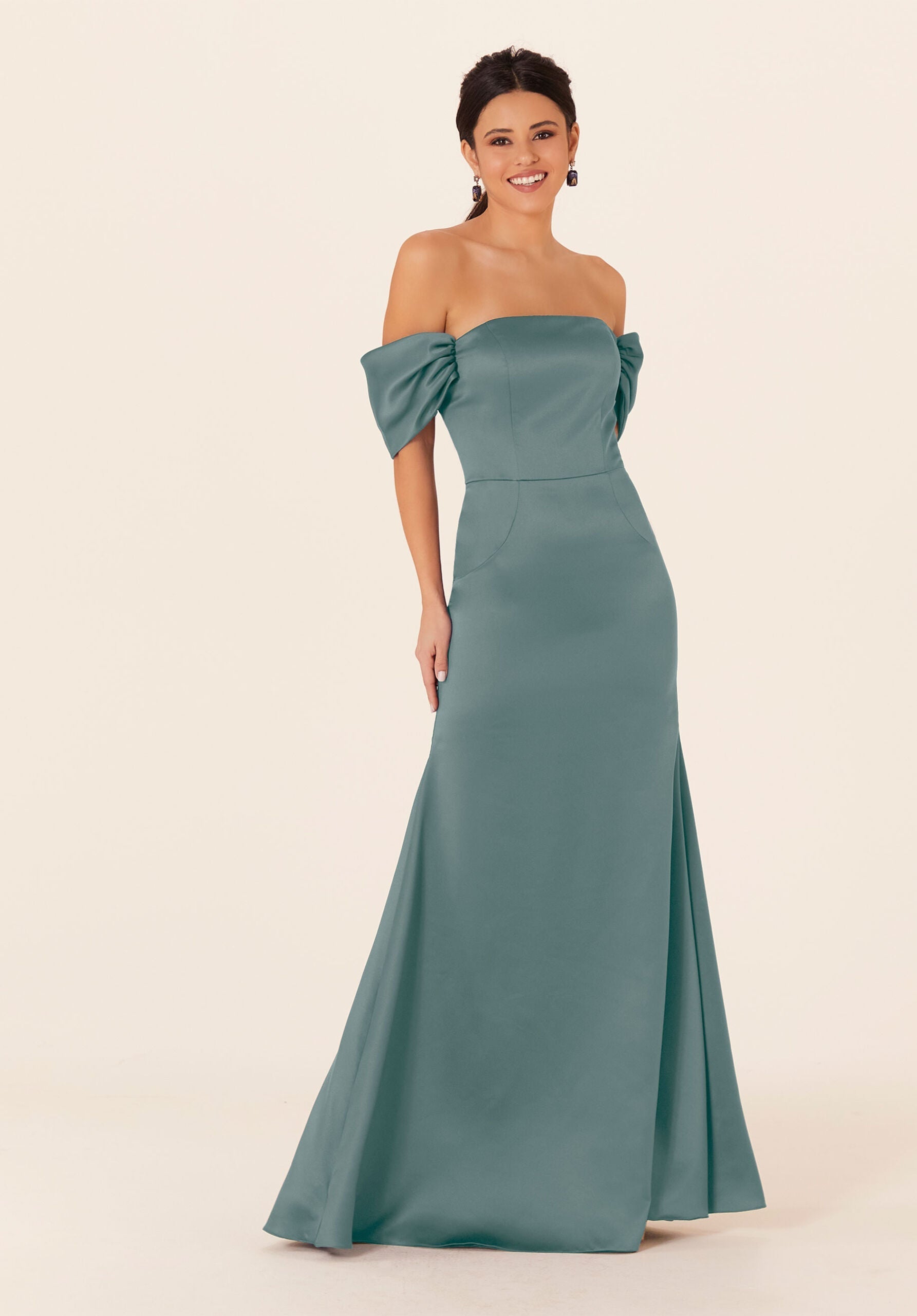 Formal Dresses Fitted Formal Long Evening Dress MGNY Madeline Gardner New York 21825 Deep Sea