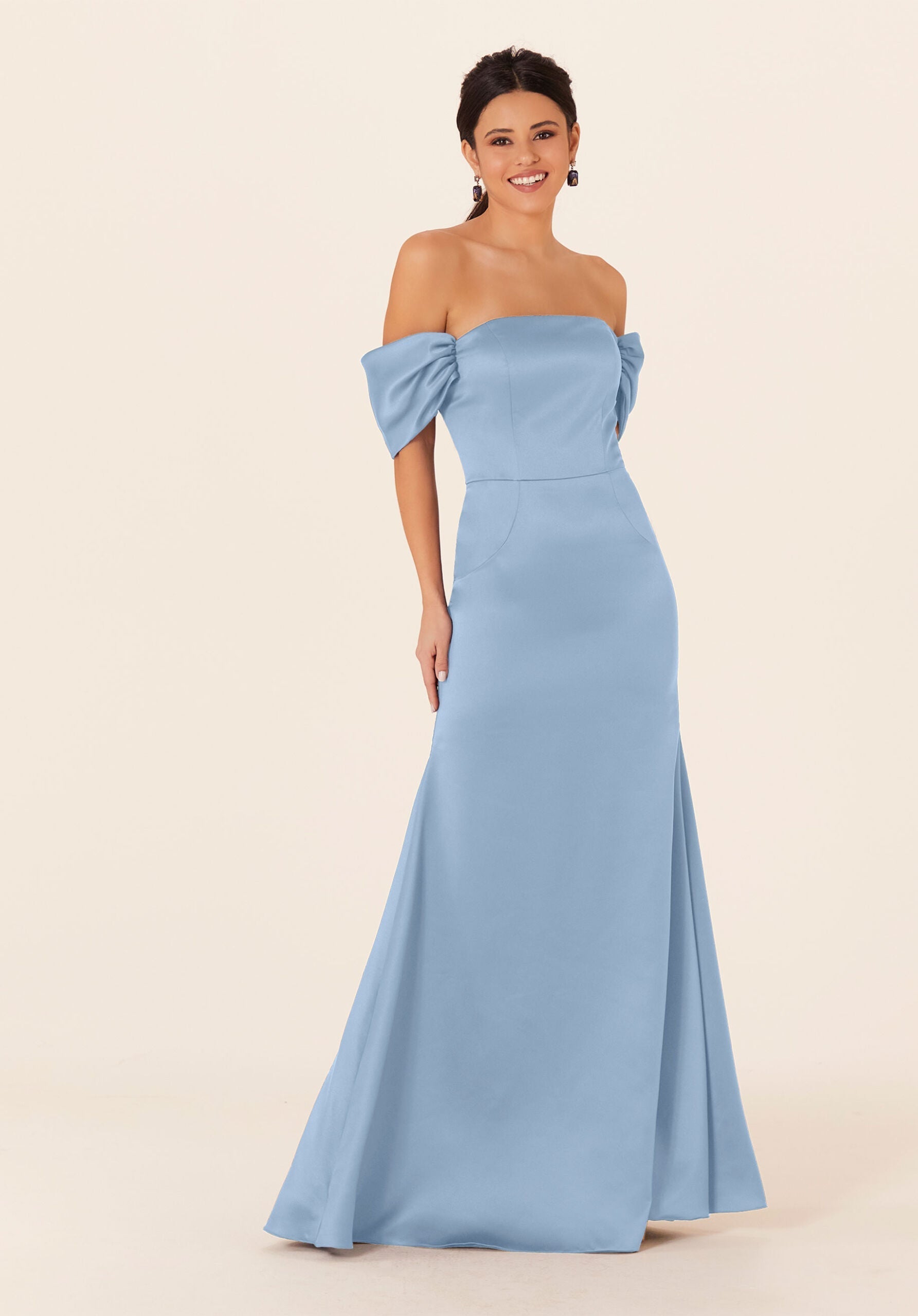 Formal Dresses Long Evening Formal Fitted Dress MGNY Madeline Gardner New York 21825 Cornflower