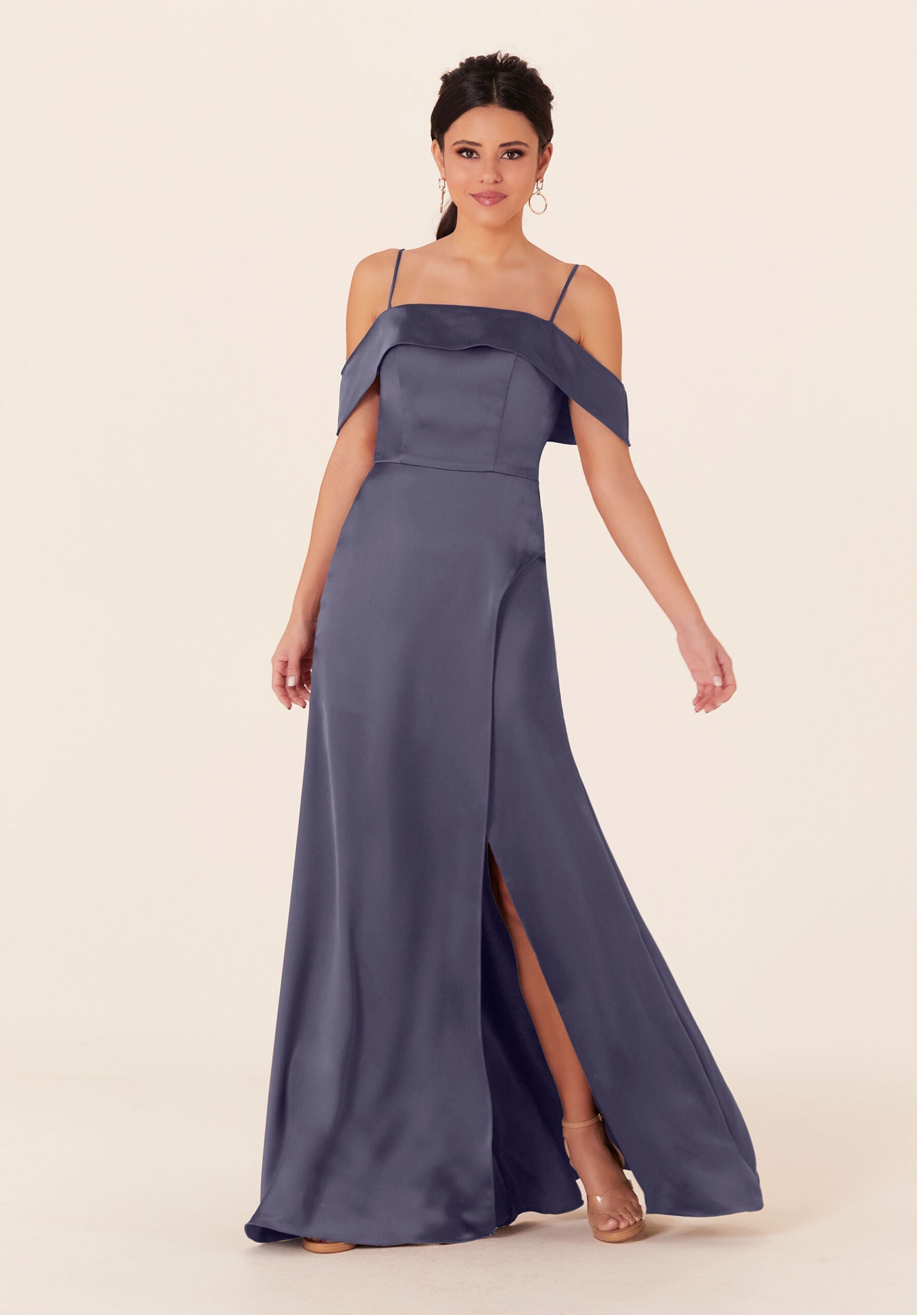 Formal Dresses Long Formal Slit Evening A Line Dress MGNY Madeline Gardner New York 21827 Dusk