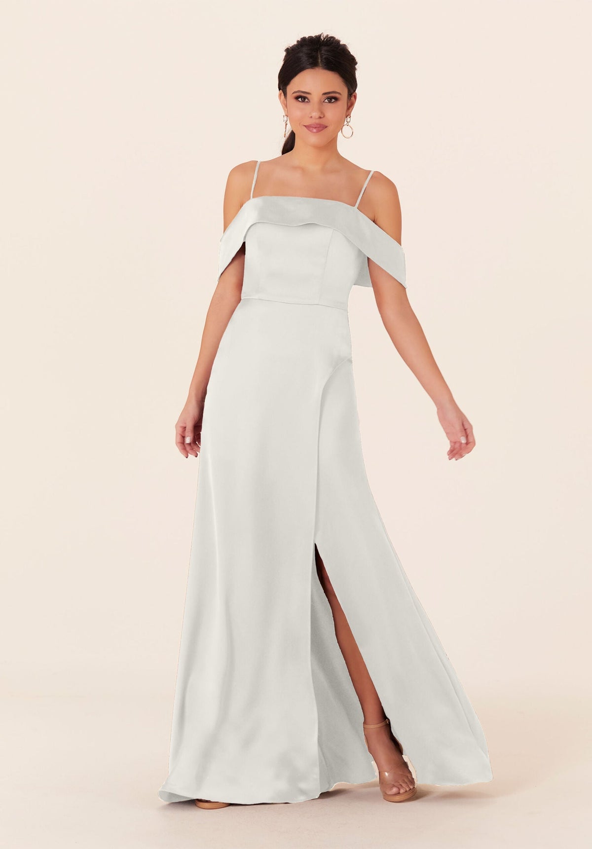 Wedding Dresses A Line Long Slit Bridal Wedding Dress MGNY Madeline Gardner New York 21827 Ivory