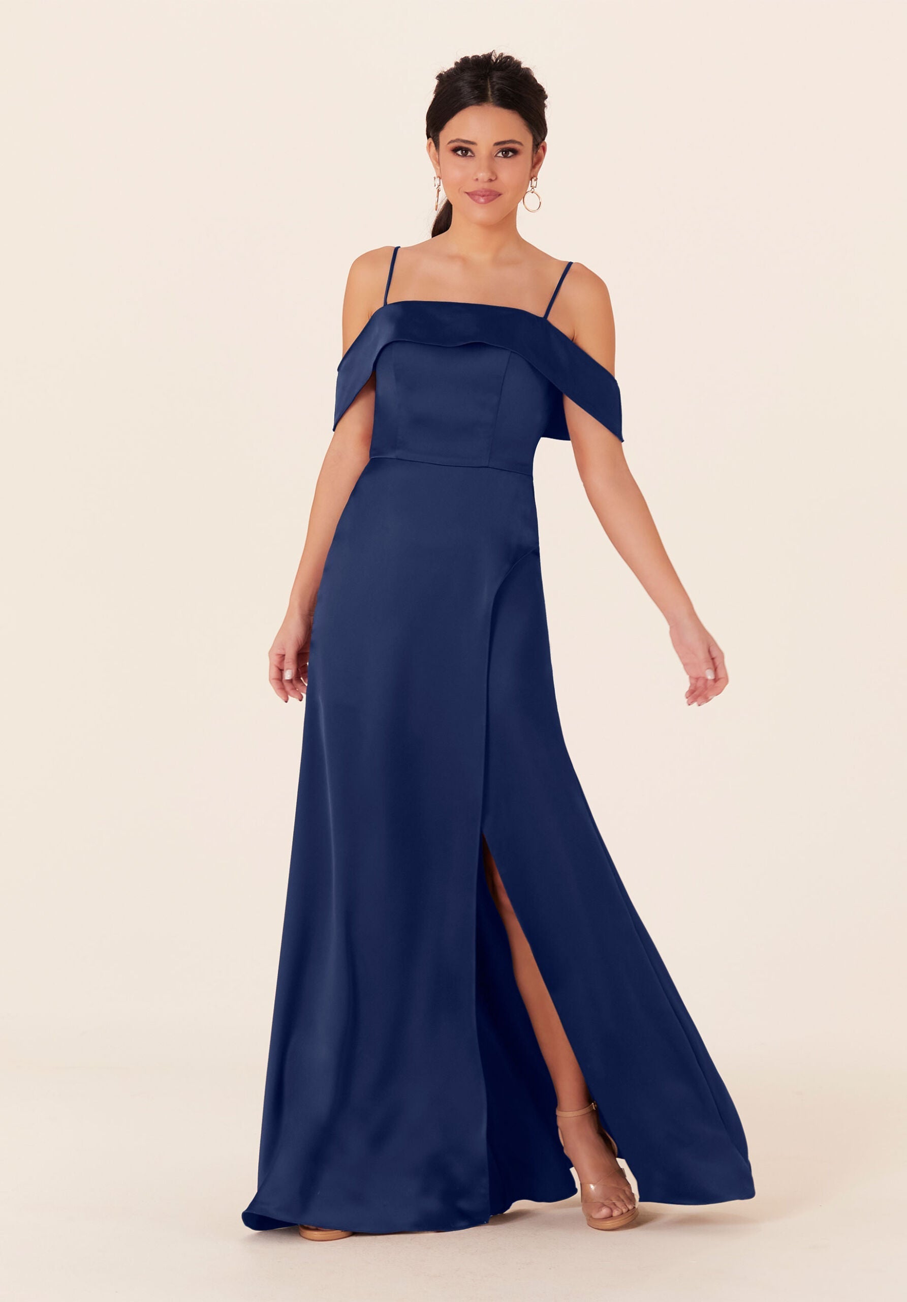 Formal Dresses Long Formal Slit A Line Evening Dress MGNY Madeline Gardner New York 21827 Sapphire