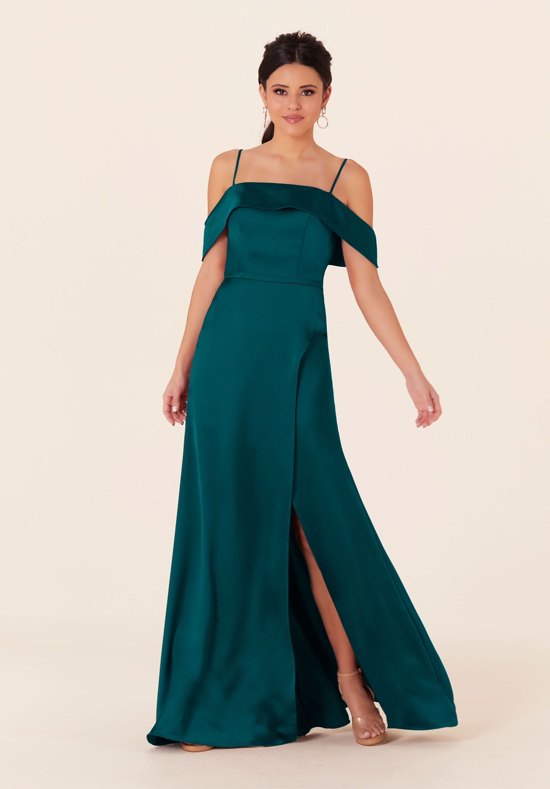 Formal Dresses Long Formal Slit A Line Evening Dress MGNY Madeline Gardner New York 21827 Teal