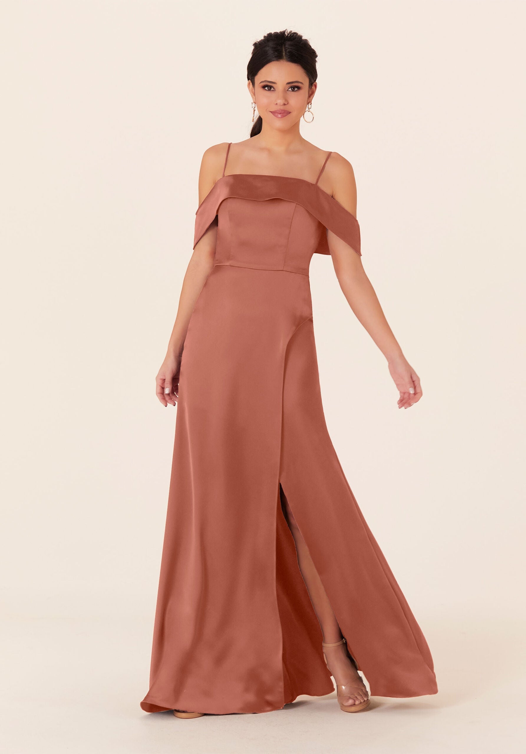 Formal Dresses Long Formal Slit A Line Evening Dress MGNY Madeline Gardner New York 21827 Spice