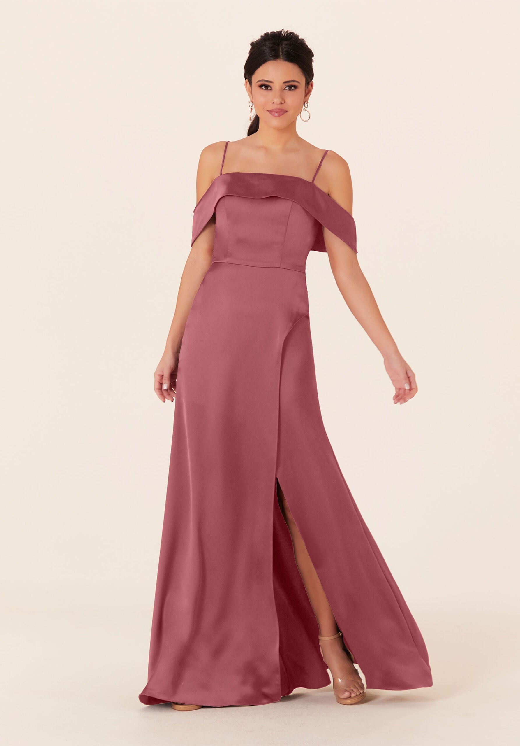 Formal Dresses Long Formal Slit Evening A Line Dress MGNY Madeline Gardner New York 21827 Rosewood